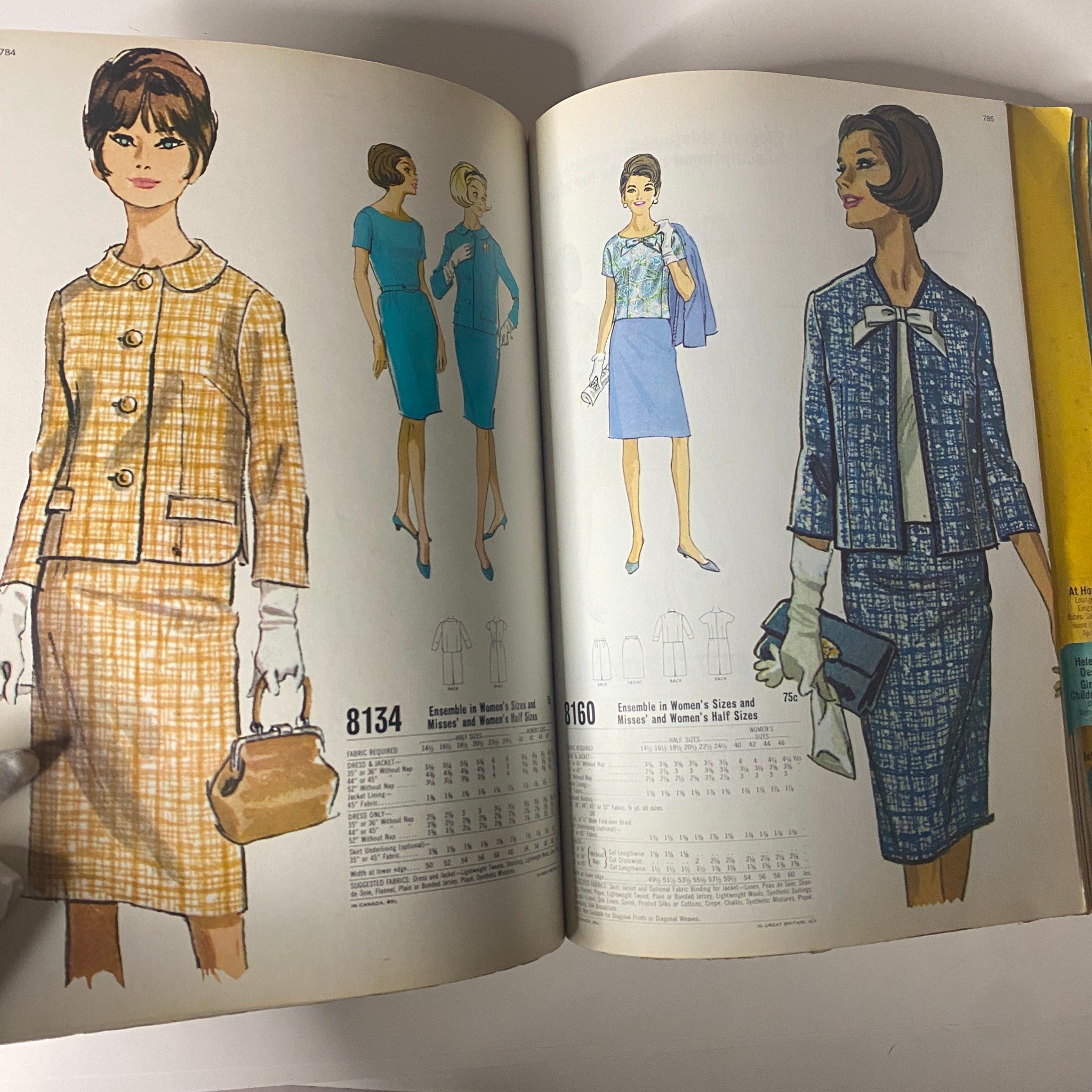 1966 February McCall's Designers' Collection Catalog highlighting stylish ensembles for women, including tailored jackets and dresses from the 1966 fashion era.