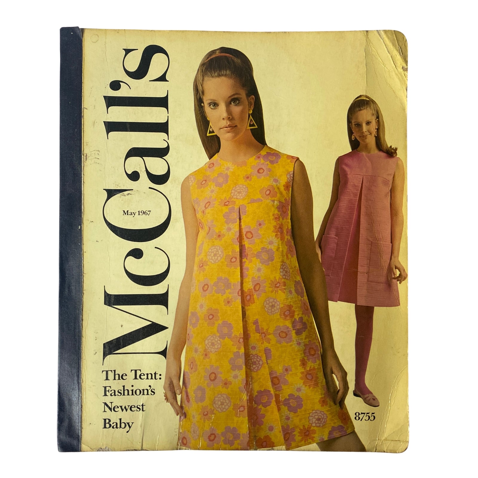 1967 May McCall's New York Designers' Collection plus huge store retail catalog cover featuring two models in colorful dresses. The cover showcases the title 'McCall's' and reads 'The Tent: Fashion's Newest Baby'.