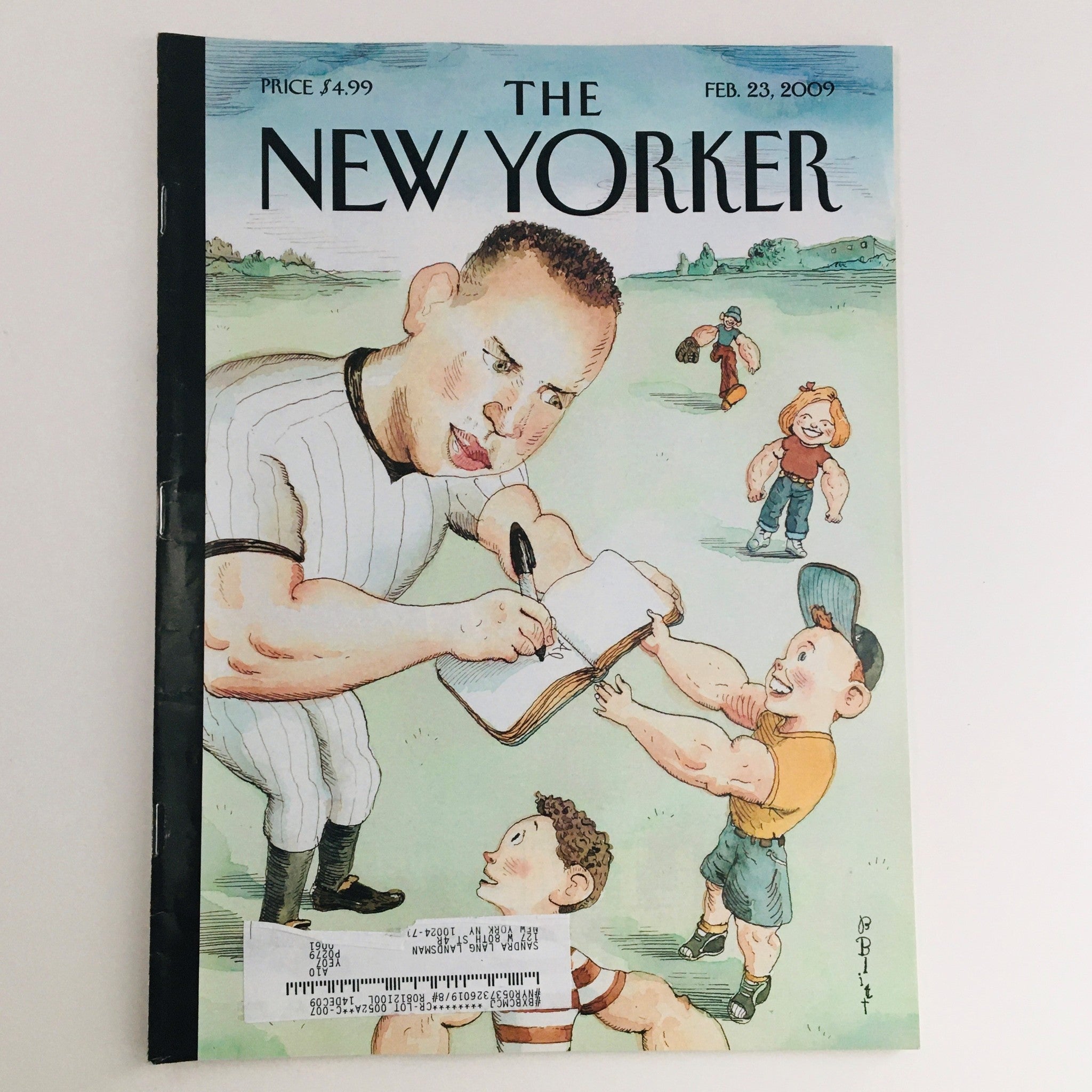 The New Yorker Full Magazine February 23 2009 Alex Rodriguez by Barry Blitt VG