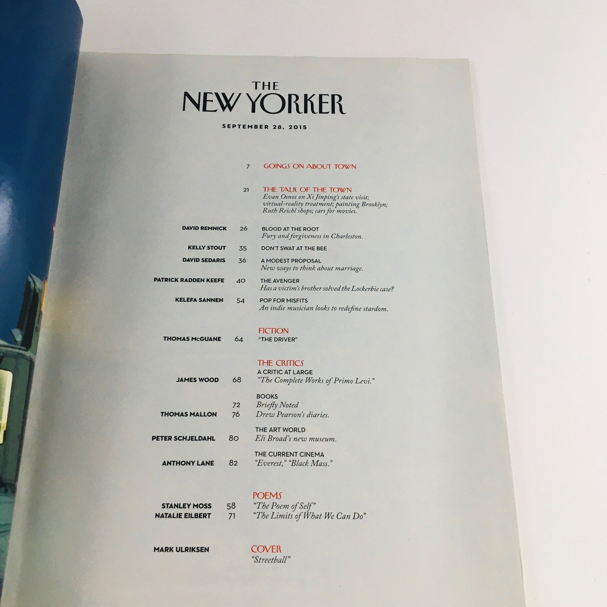 The New Yorker September 28 2015 Full Magazine Theme Cover by Mark Ulriksen VG