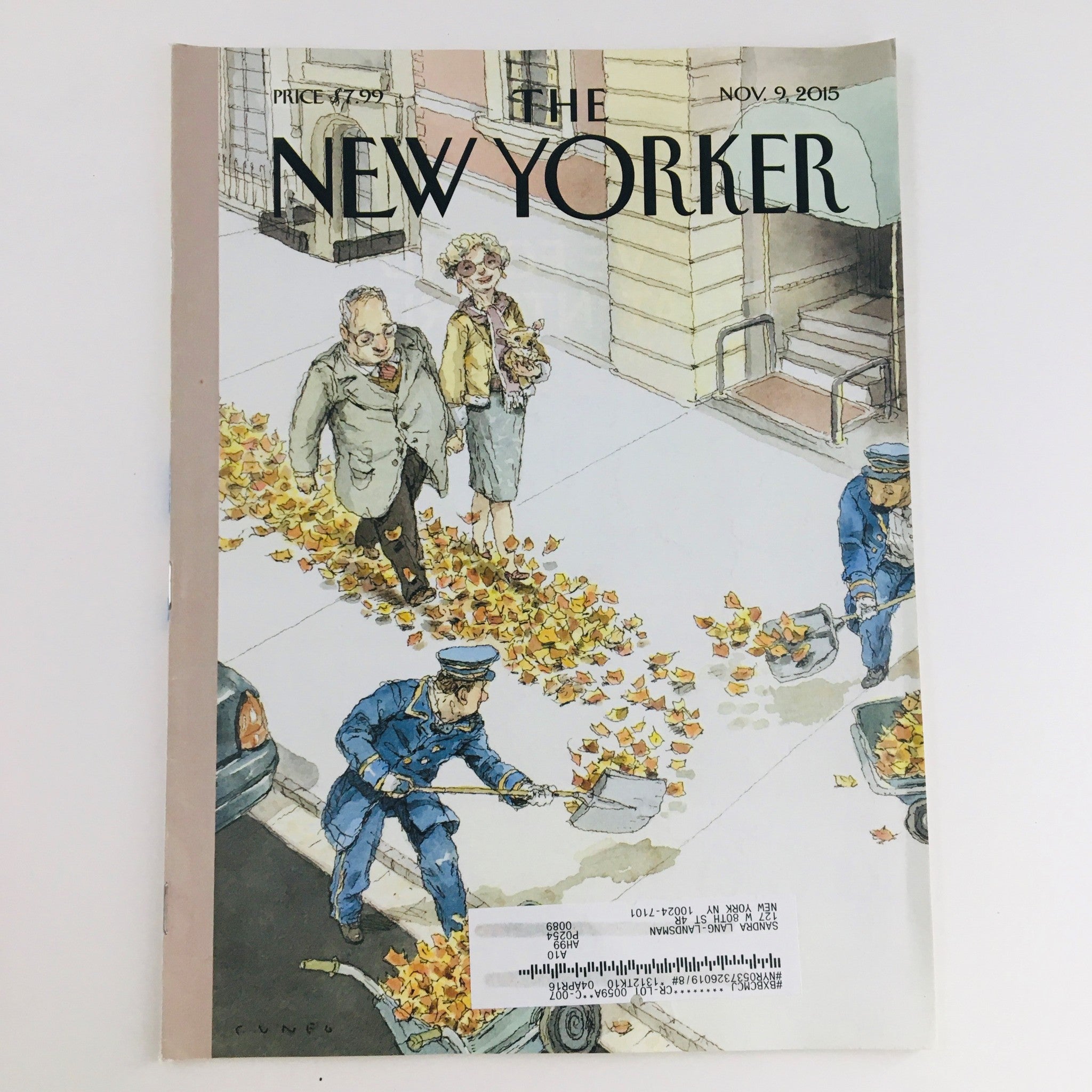 The New Yorker September 9 2015 Full Magazine Theme Cover by John Cuneo VG