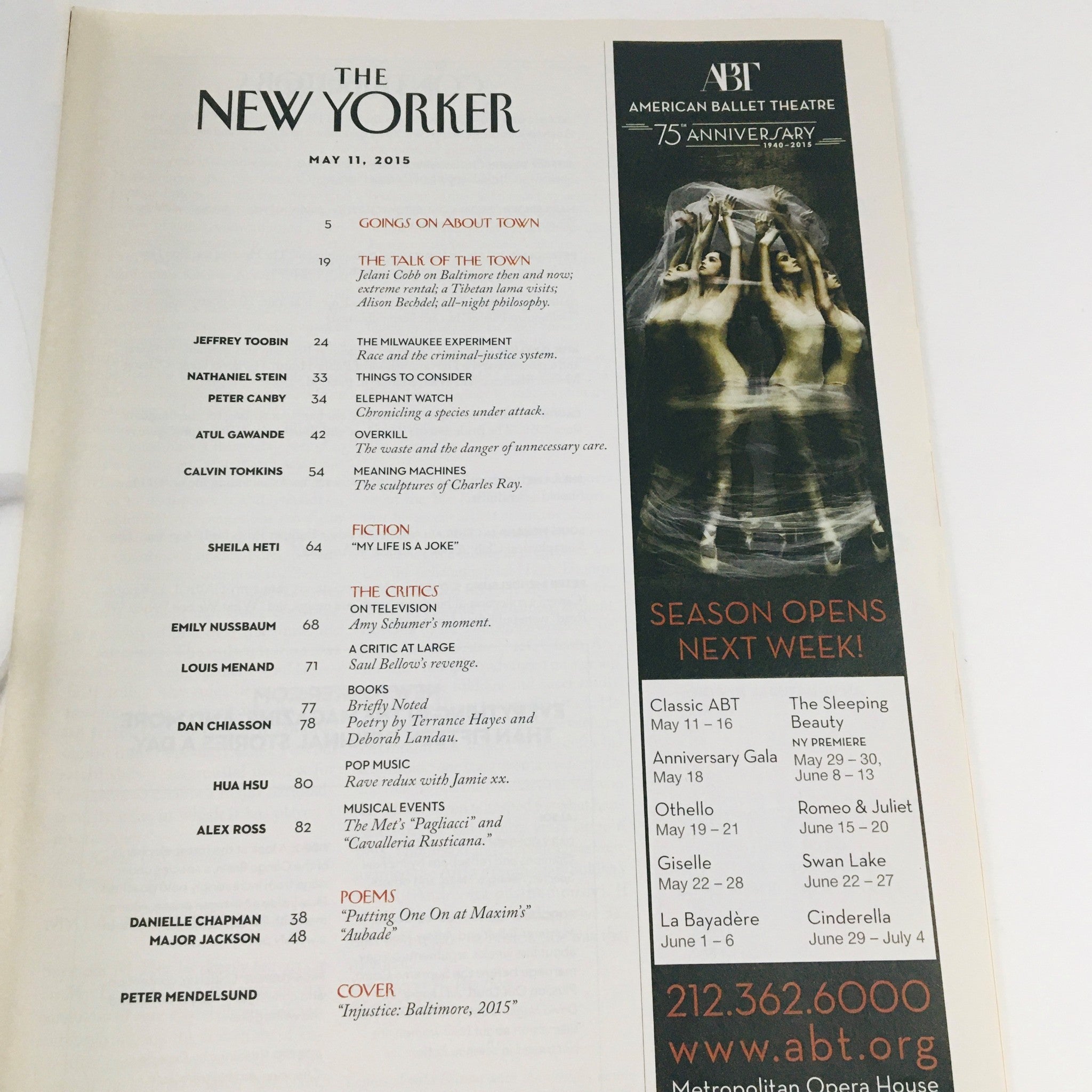 The New Yorker May 11 2015 Full Magazine Theme Cover by Peter Mendelsund VG