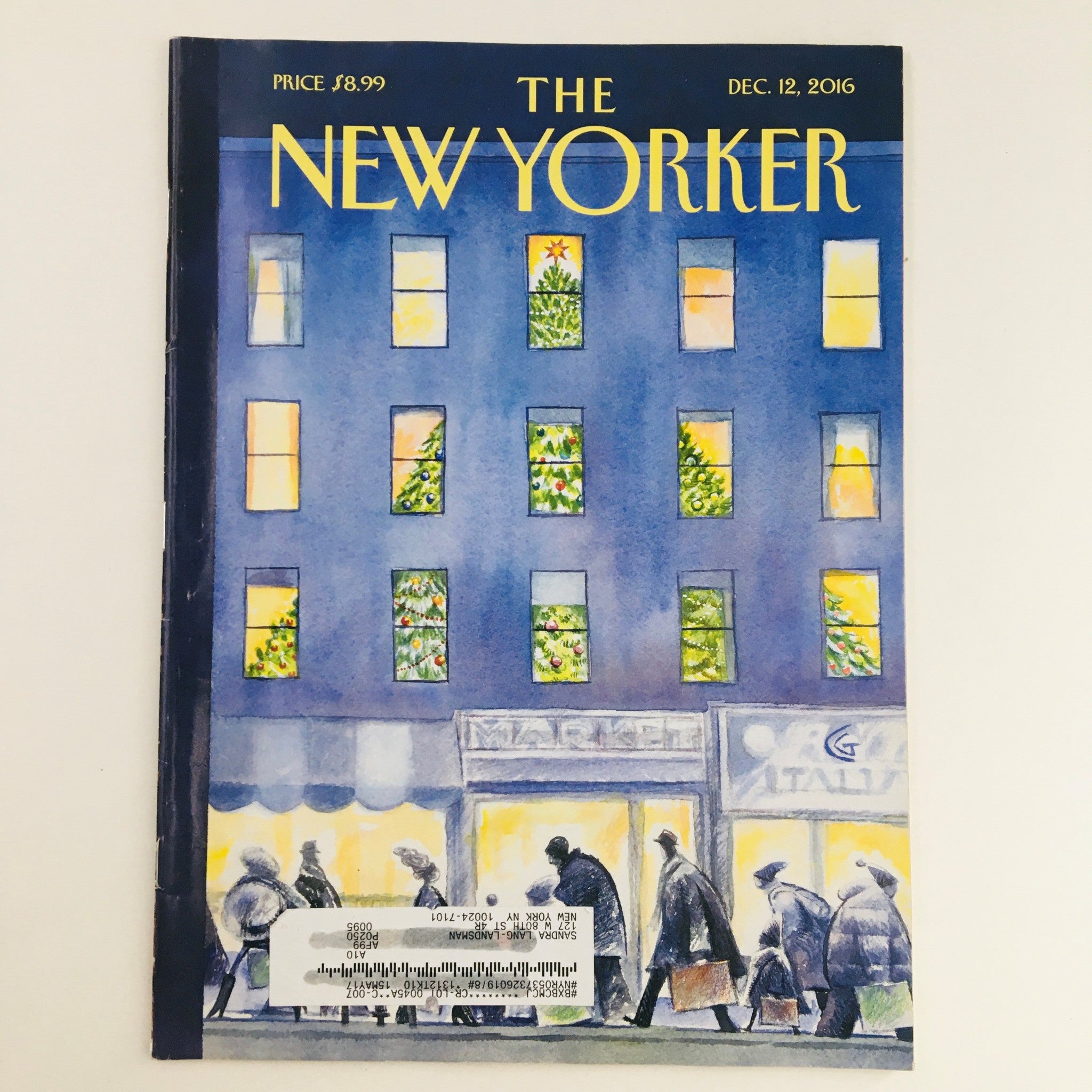 The New Yorker December 12 2016 Full Magazine Theme Cover by Carter Goodrich VG