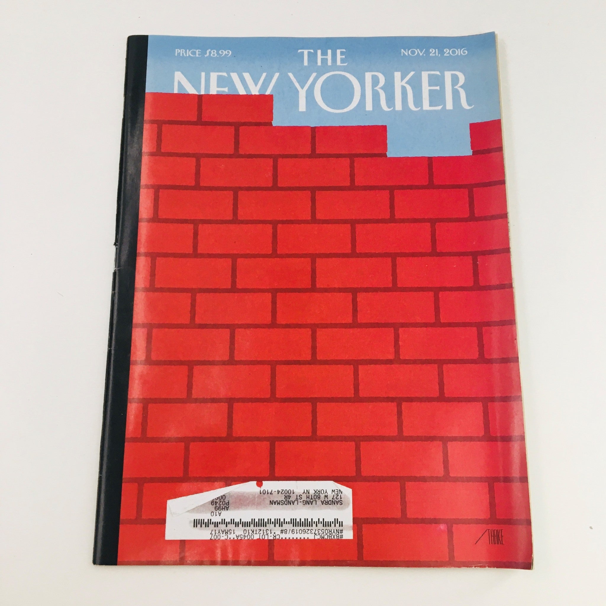 The New Yorker November 21 2016 Full Magazine Theme Cover by Bob Staake VG