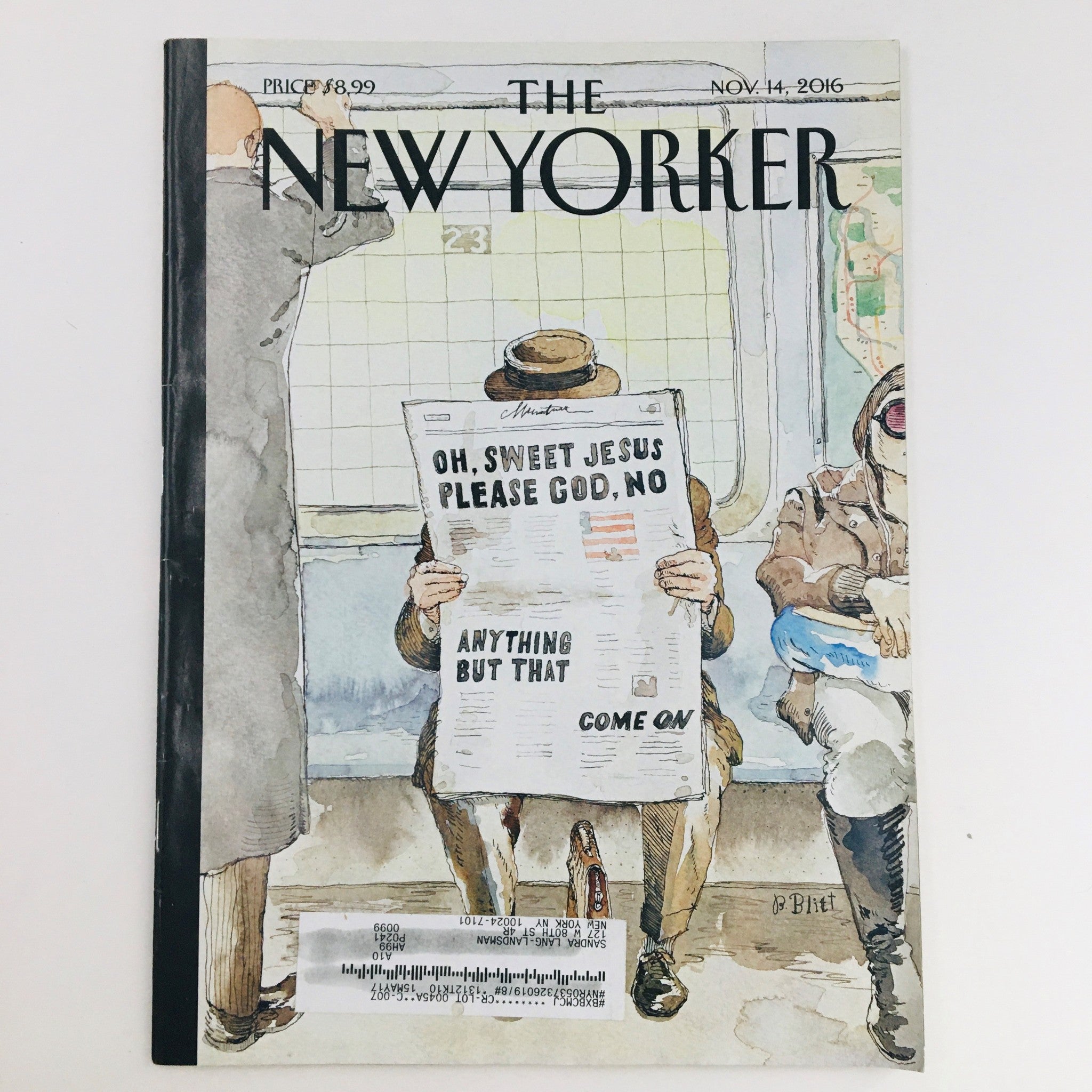 The New Yorker November 14 2016 Full Magazine Theme Cover by Barry Blitt VG