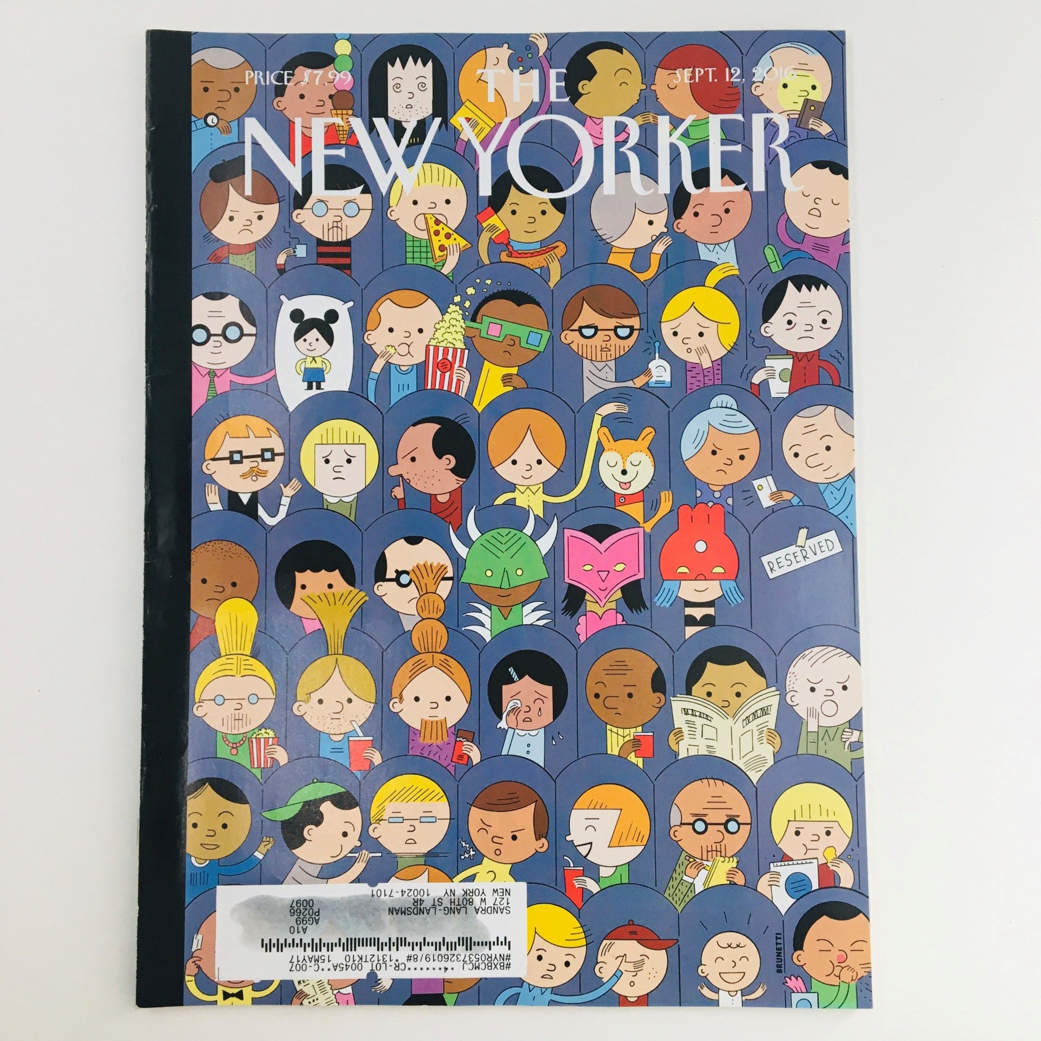 The New Yorker September 12 2016 Full Magazine Theme Cover by Ivan Brunetti VG