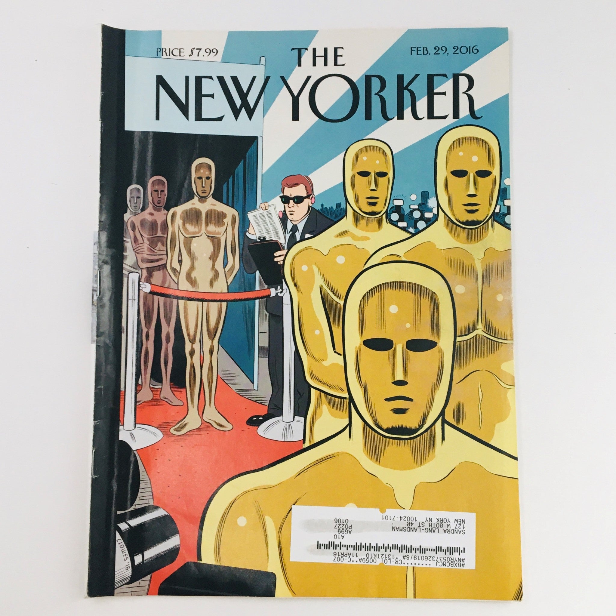 The New Yorker February 29 2016 Full Magazine Theme Cover by Daniel Clowes VG