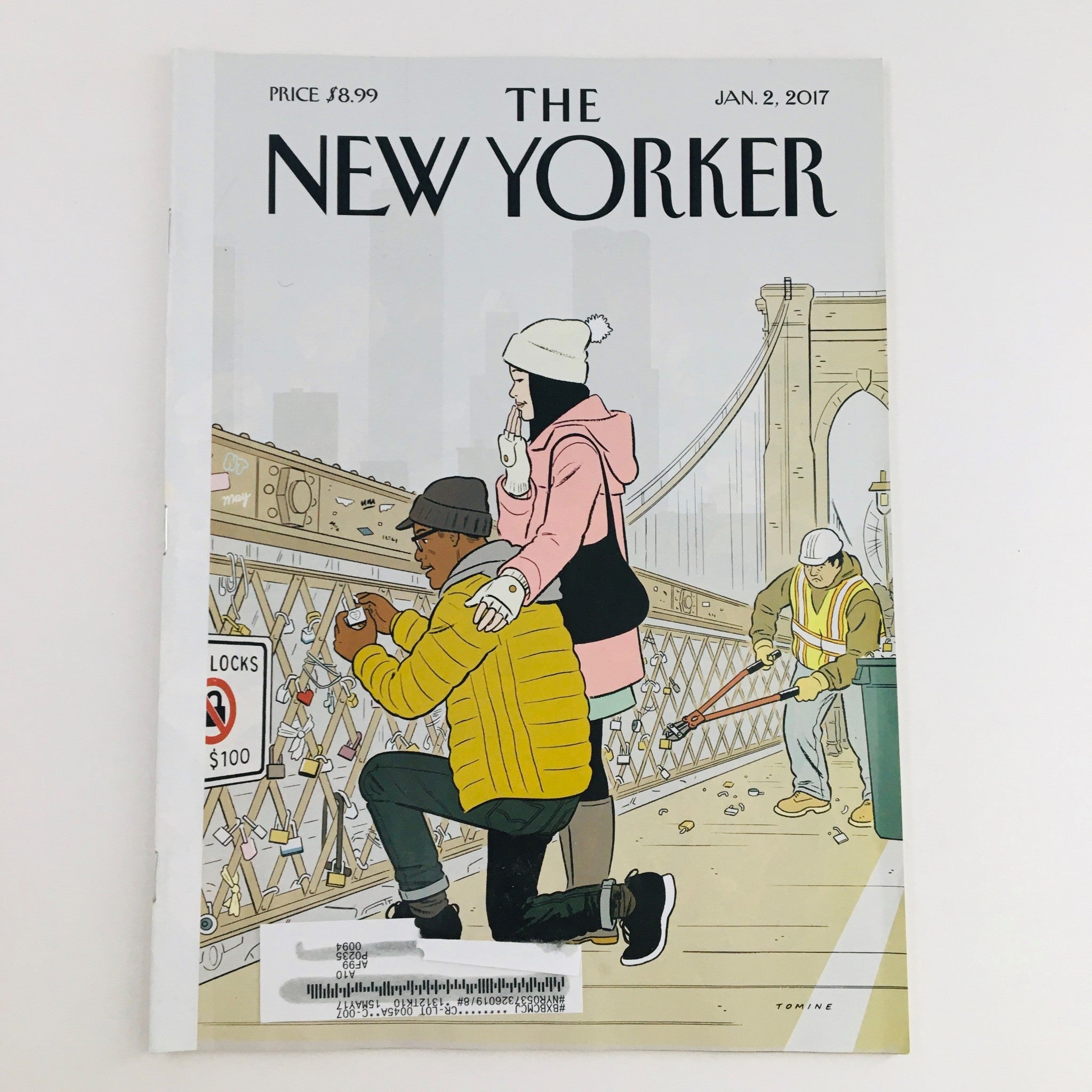 The New Yorker January 2 2017 Full Magazine Theme Cover by Adrian Tomine VG