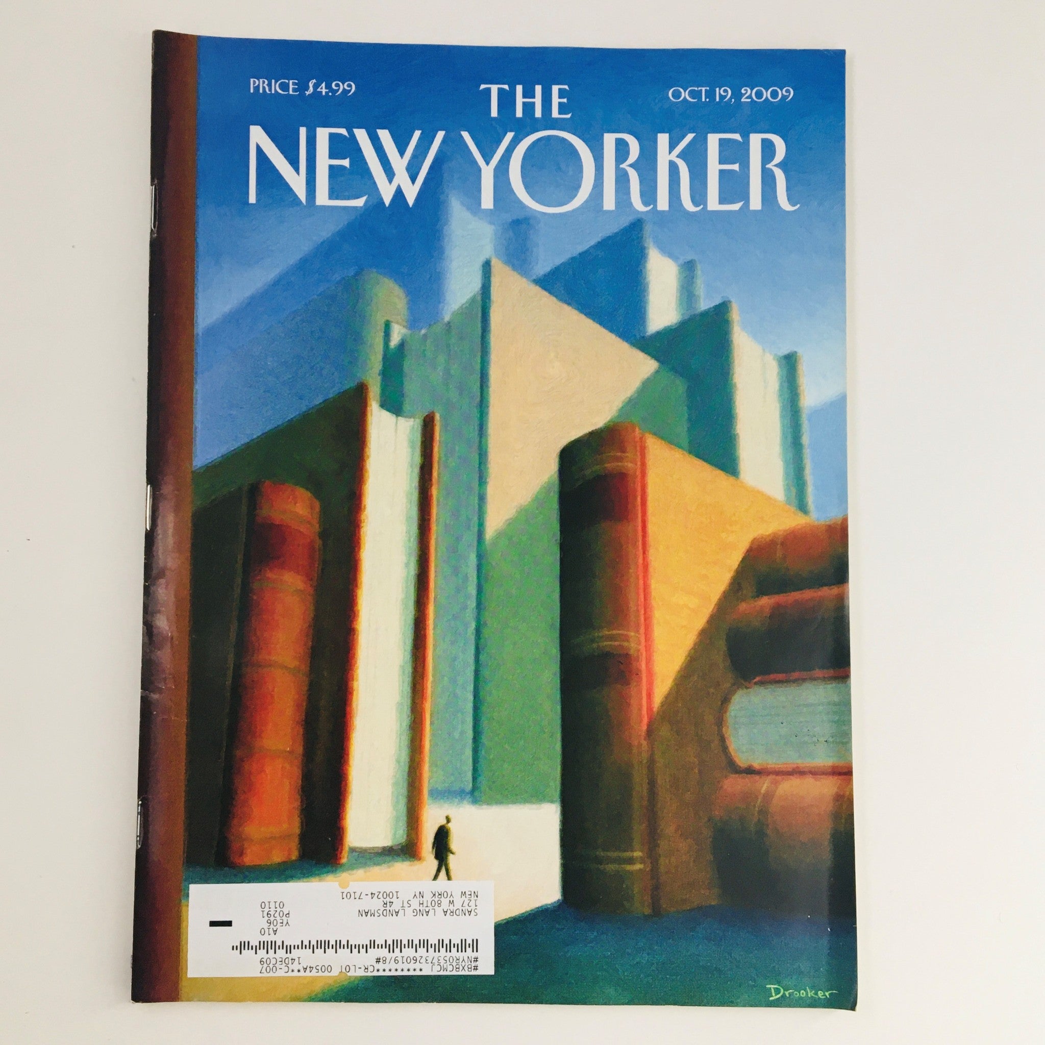 The New Yorker Magazine October 19 2009 In The World of Books by Eric Drooker VG