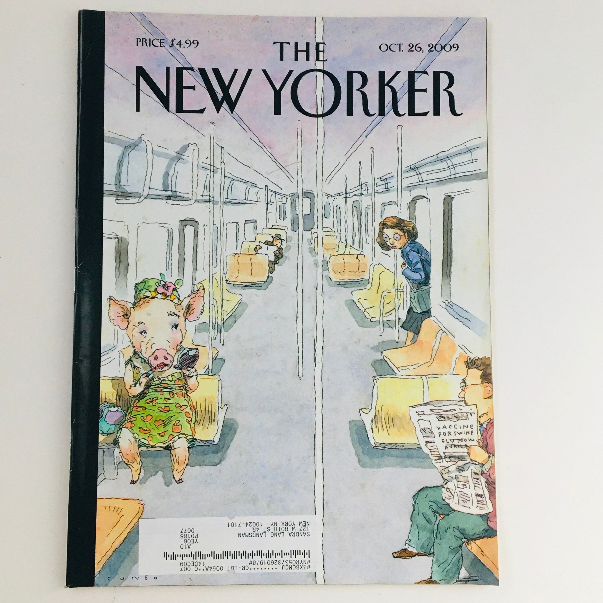 The New Yorker Full Magazine October 26 2009 Flu Season by John Cuneo VG