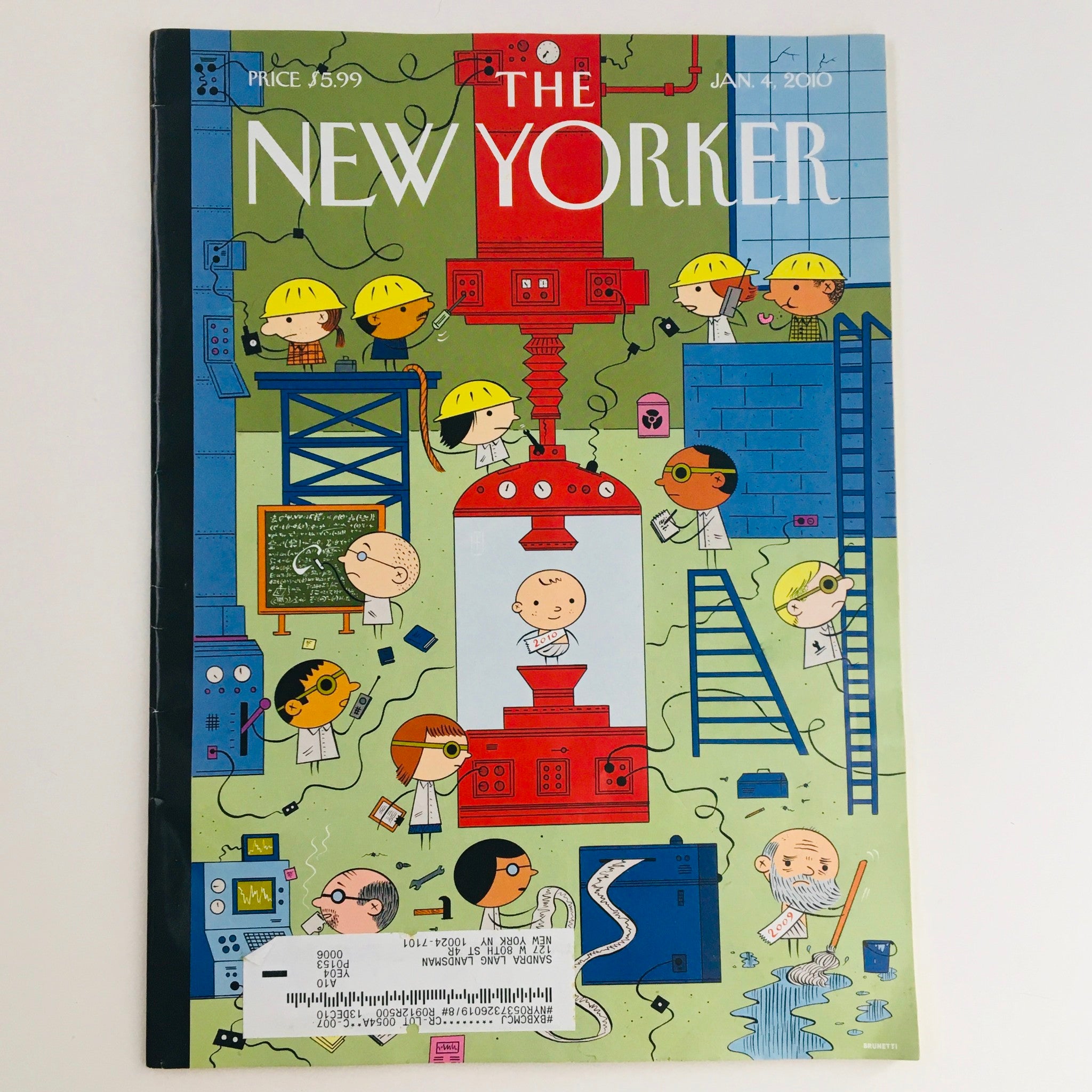 The New Yorker Full Magazine January 4 2010 Ring Out The Old by Ivan Brunetti VG