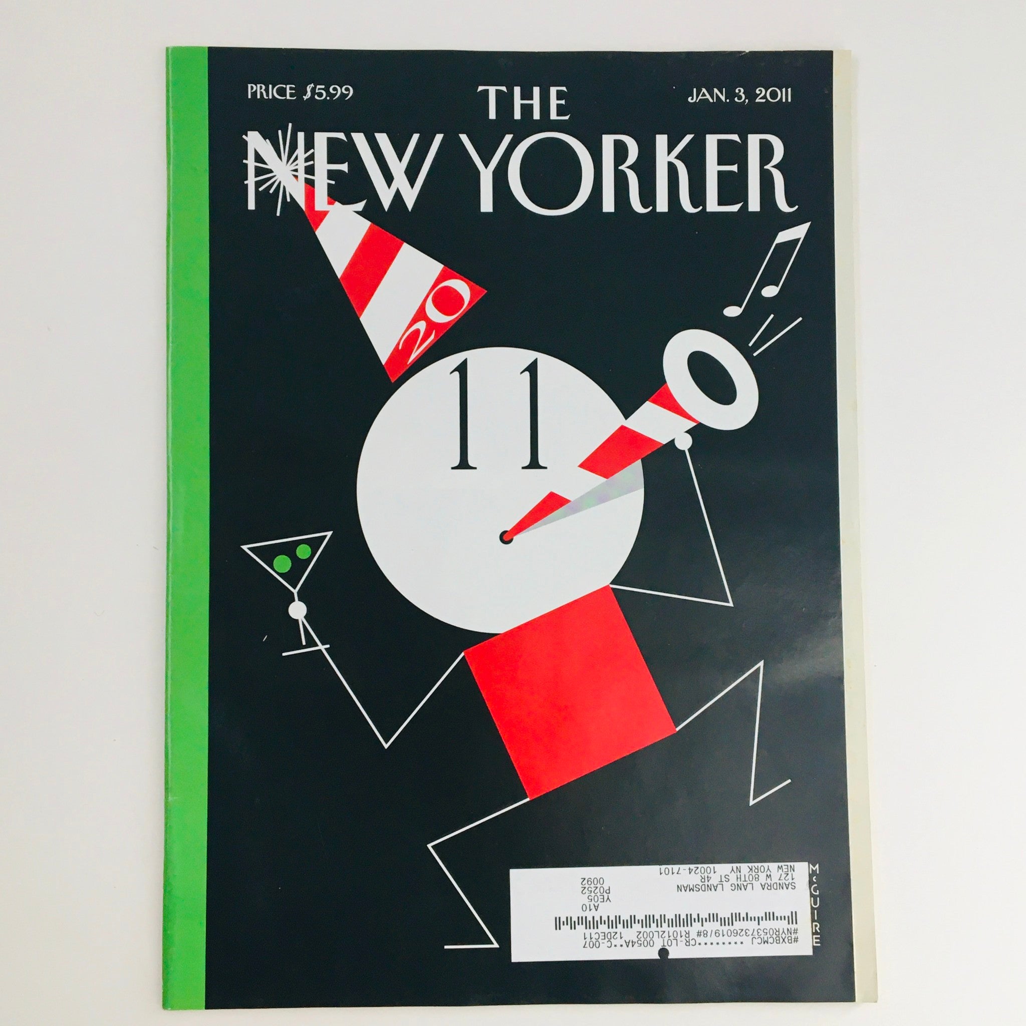 The New Yorker January 3 2011 Full Magazine Theme Cover by Richard McGuire VG