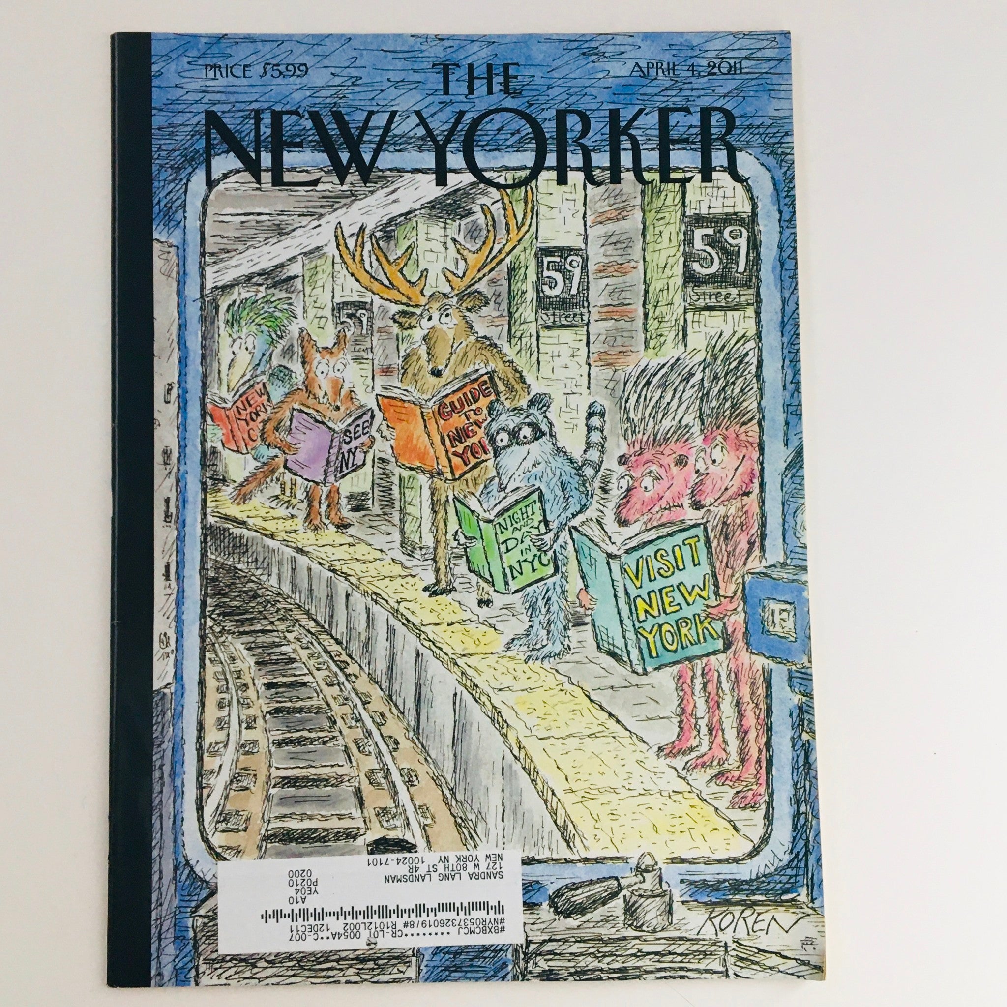 The New Yorker April 4 2011 Full Magazine Theme Cover by Edward Koren VG