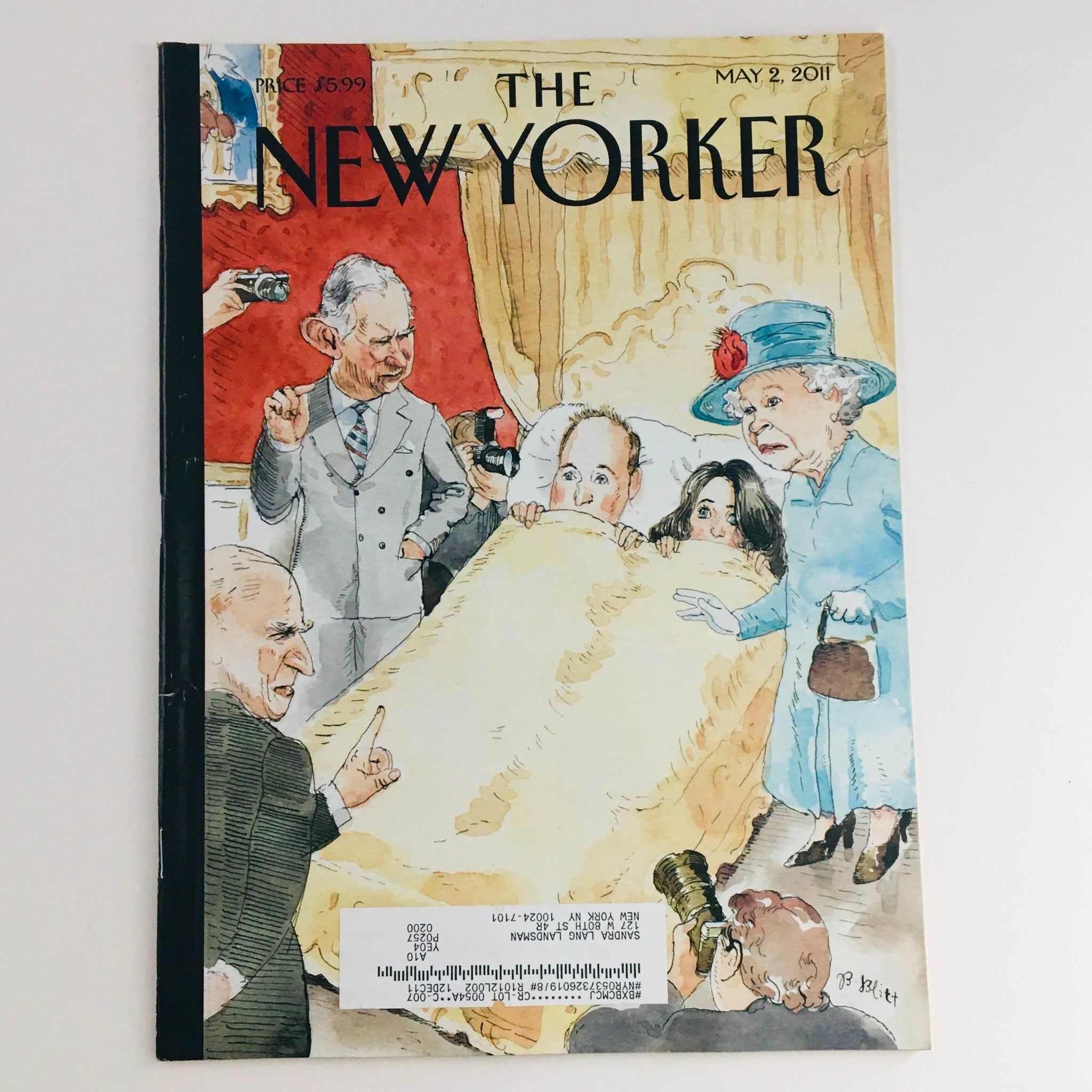 The New Yorker May 2 2011 Queen Elizabeth II & Prince Charles by Barry Blitt VG