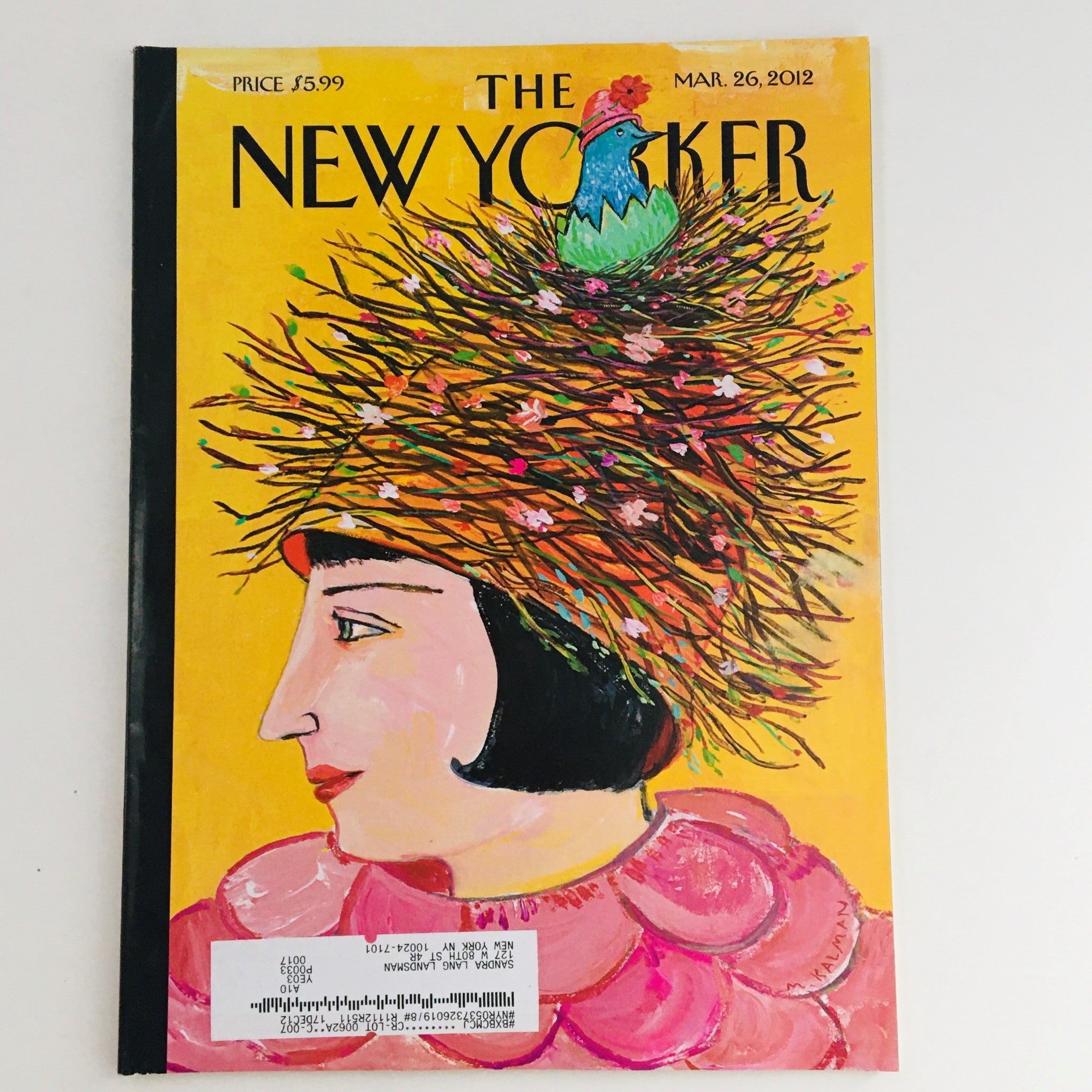 The New Yorker March 26 2012 Full Magazine Theme Cover by Maira Kalman VG