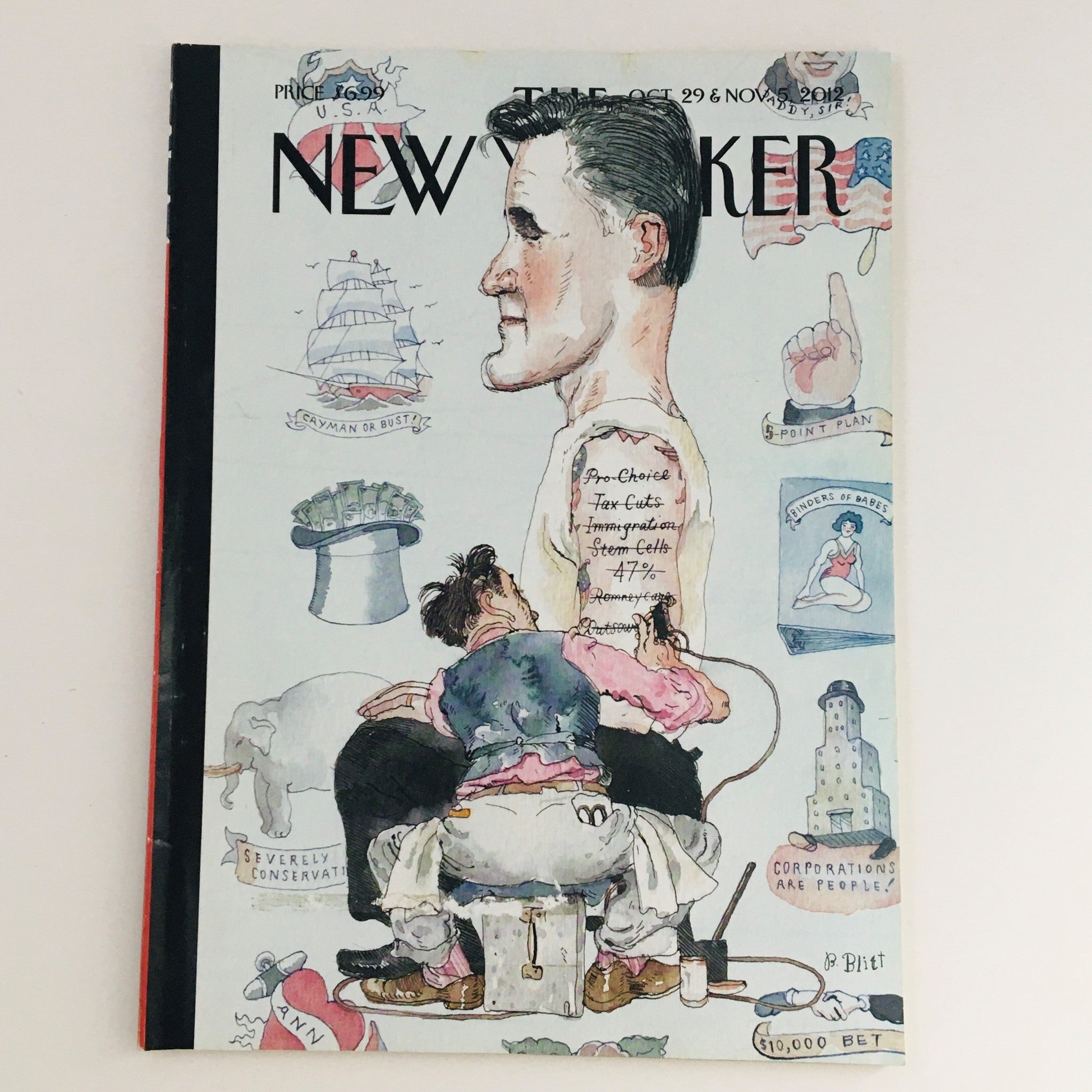 The New Yorker Full Magazine October 29 2012 The Point Plan by Barry Blitt VG