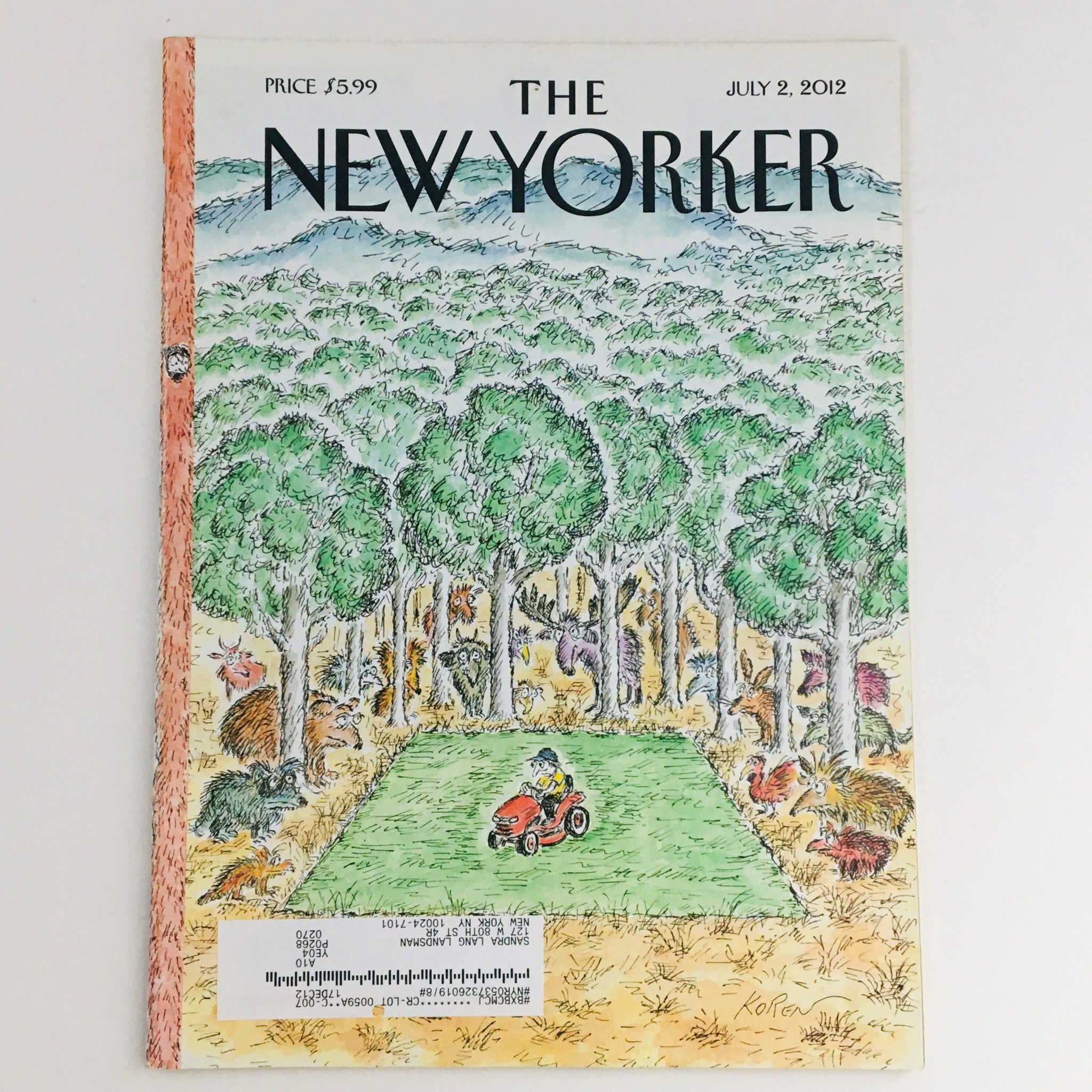 The New Yorker Full Magazine July 2 2012 Summer Chore by Edward Koren VG