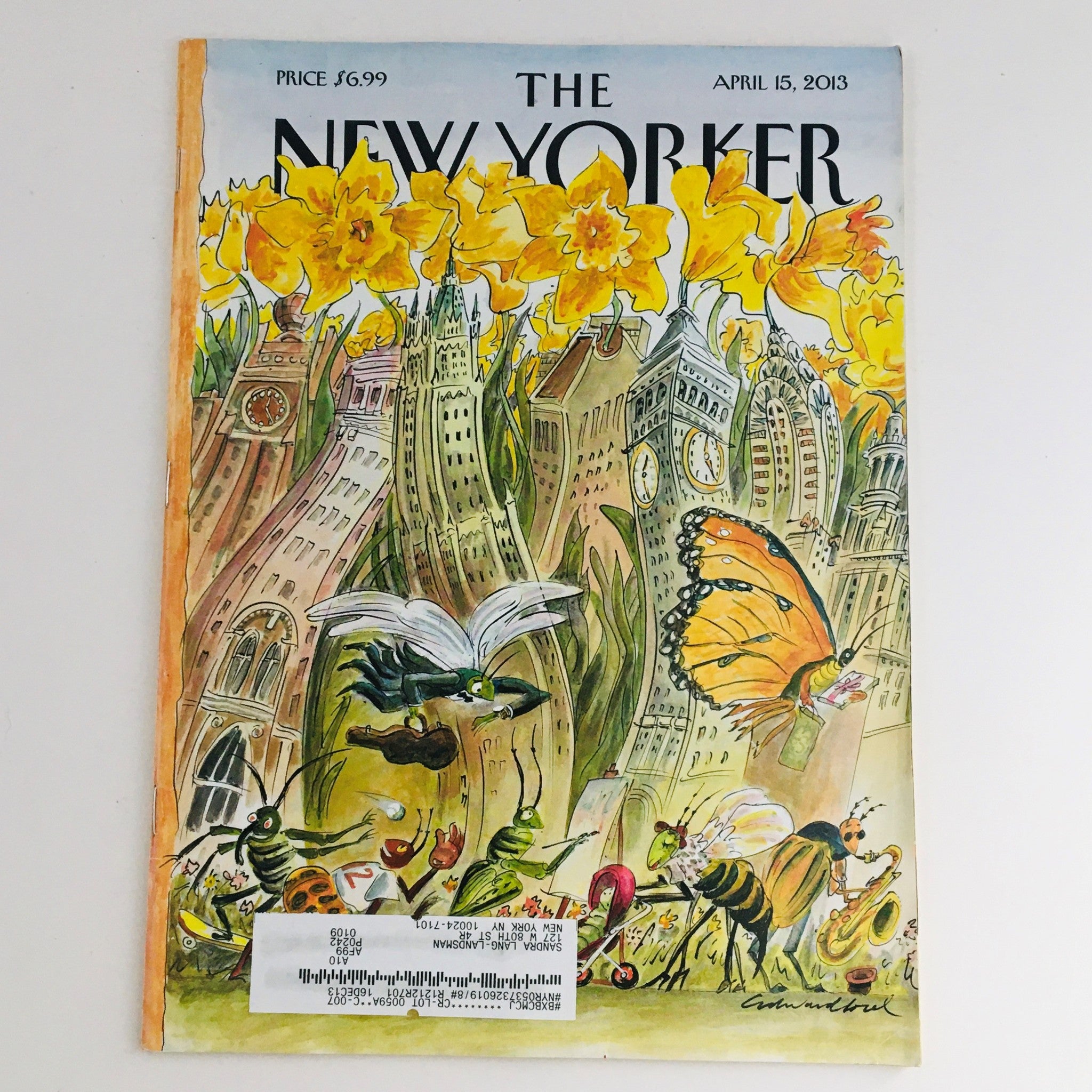 The New Yorker April 15 2013 Full Magazine Theme Cover by Edward Sorel VG