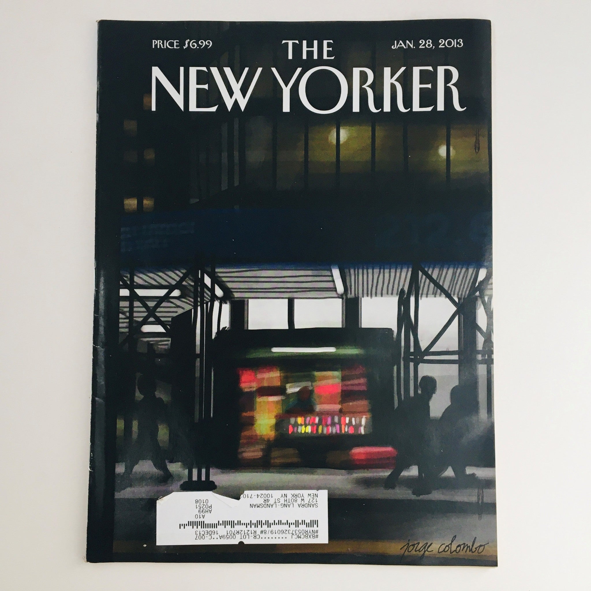 The New Yorker January 28 2013 Full Magazine Theme Cover by Jorge Colombo VG