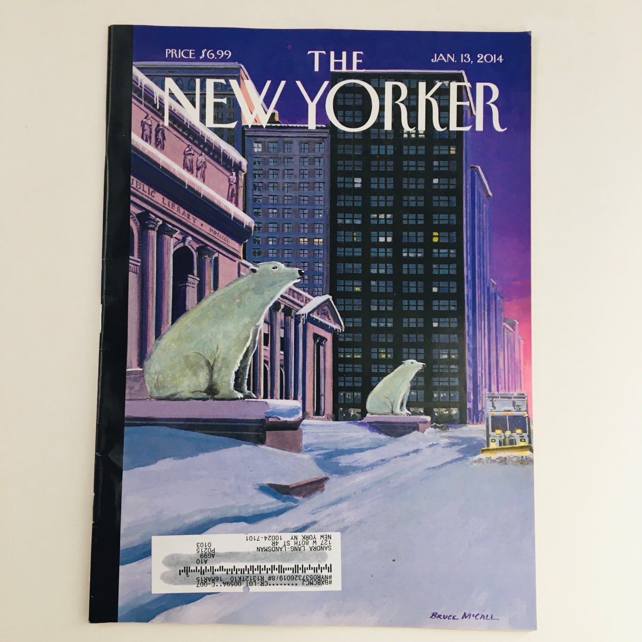 The New Yorker January 13 2014 Full Magazine Theme Cover by Bruce McCall VG