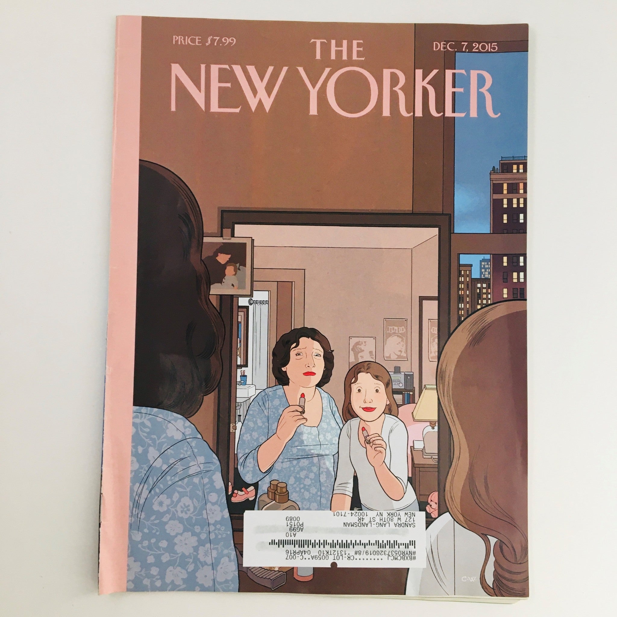 The New Yorker December 7 2015 Full Magazine Theme Cover by Chris Ware VG