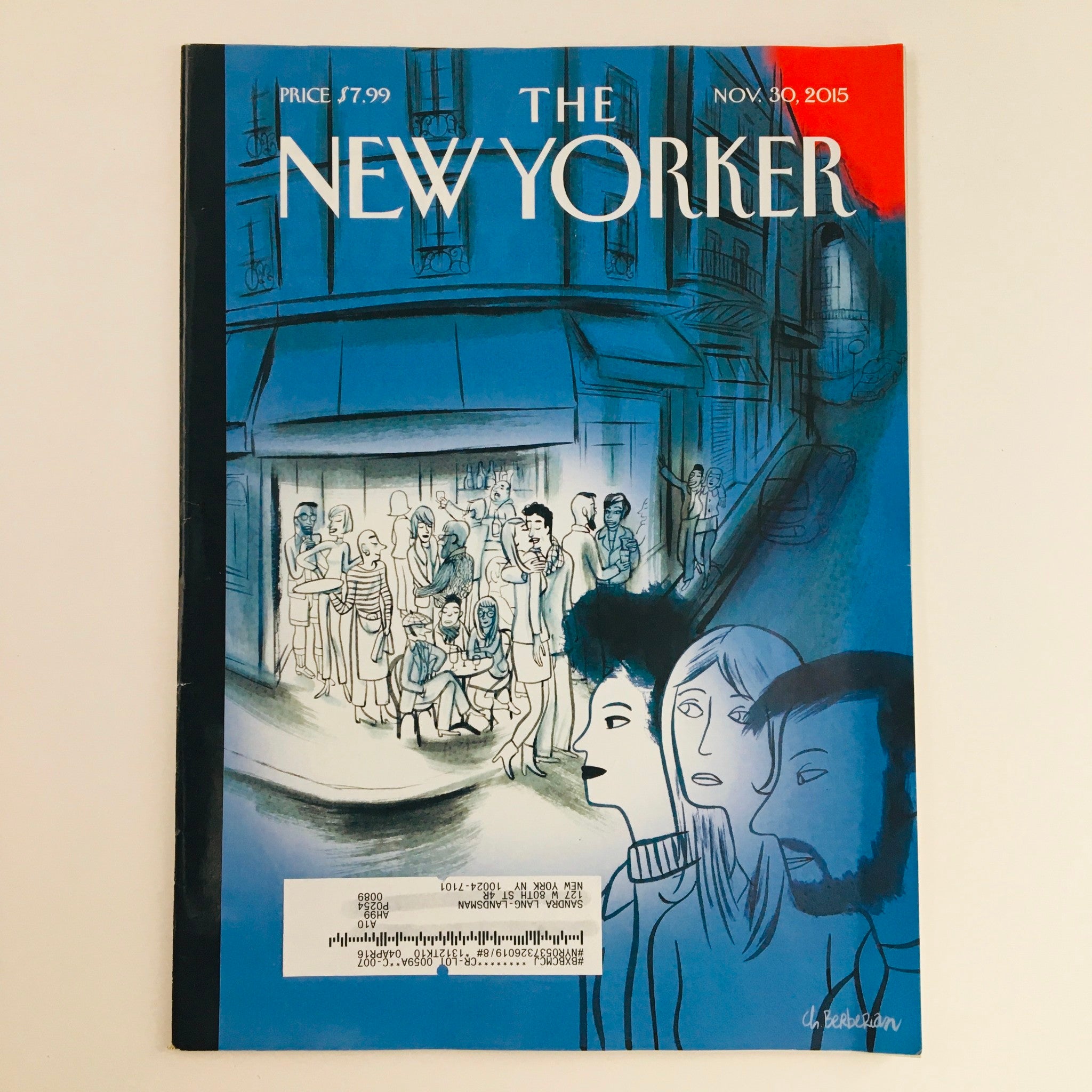 The New Yorker November 30 2015 Full Magazine Theme Cover Charles Berberian VG