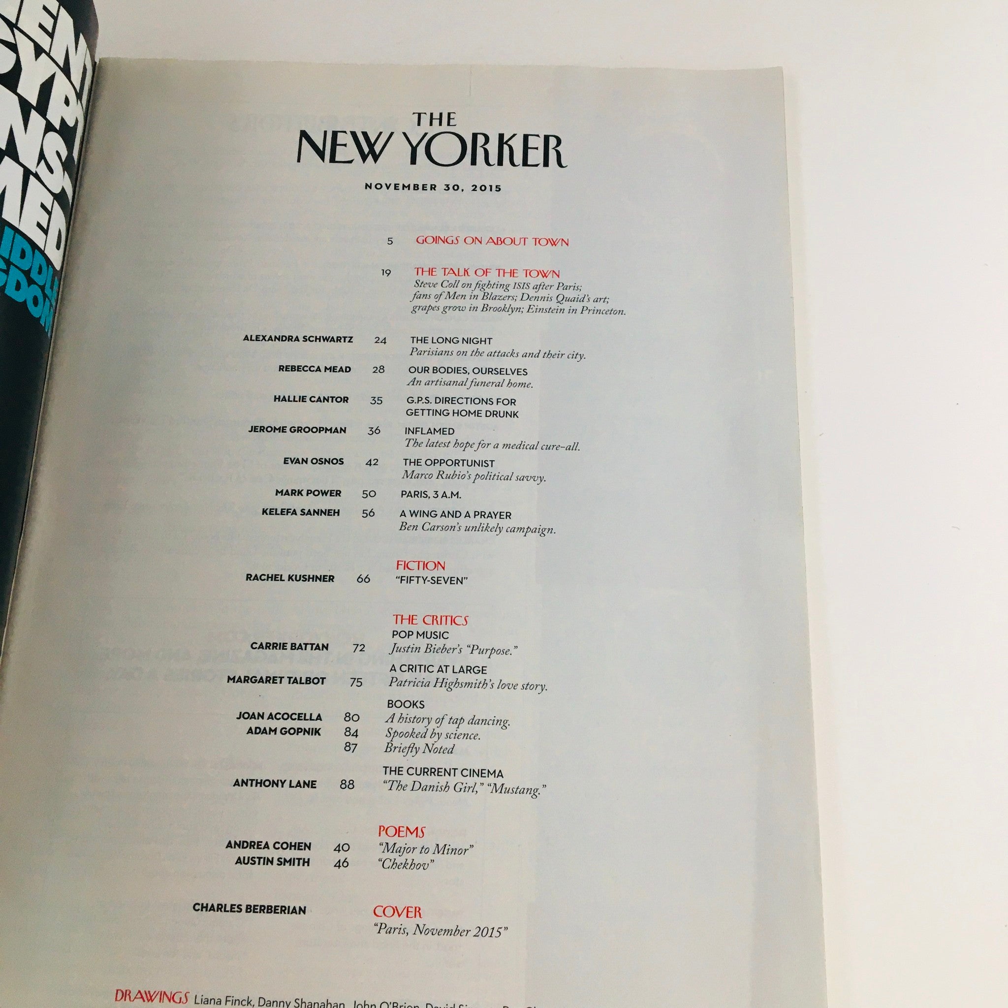 The New Yorker November 30 2015 Full Magazine Theme Cover Charles Berberian VG