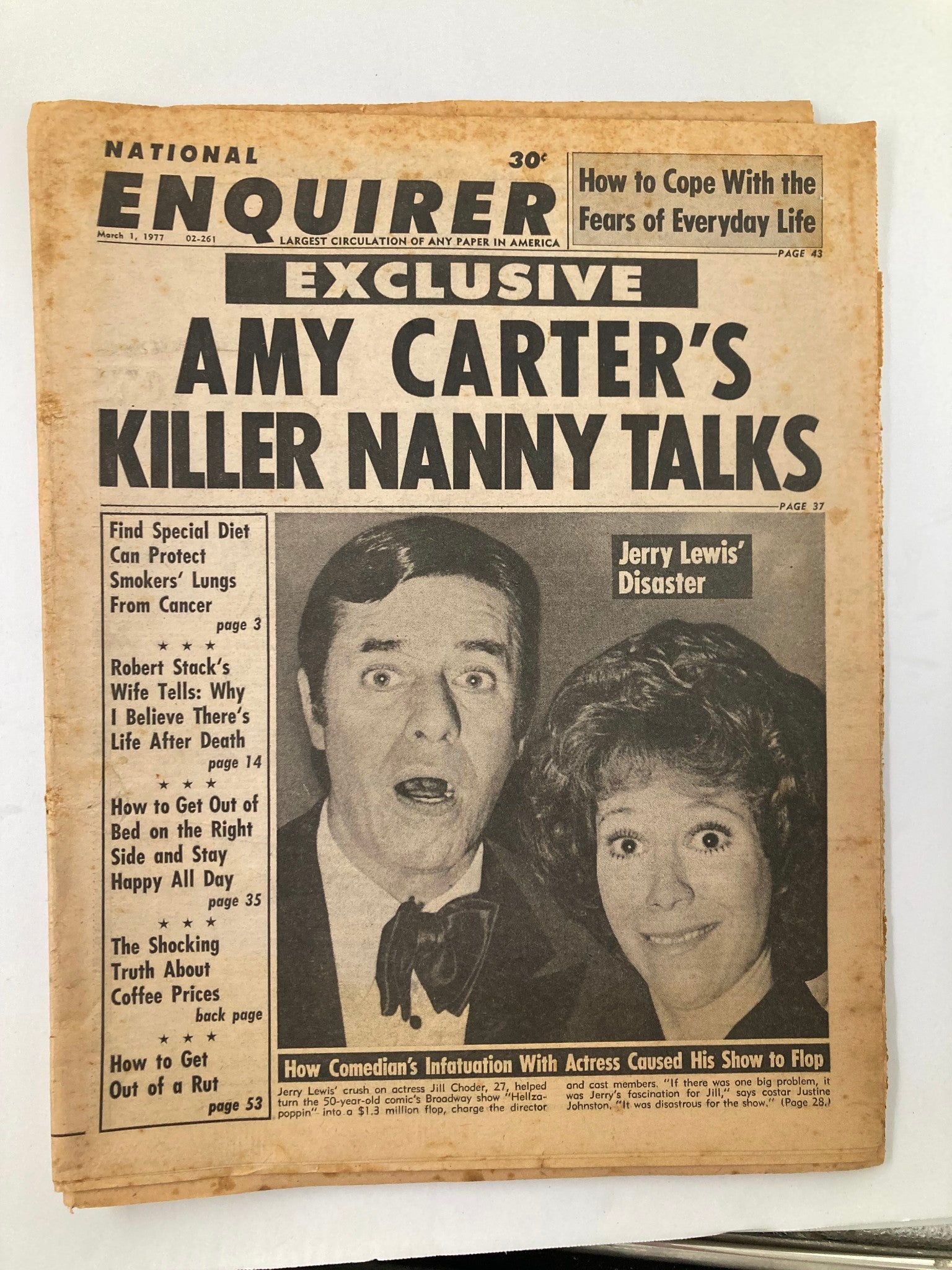 National Enquirer Tabloid March 1 1977 Jerry Lewis and Jill Choder