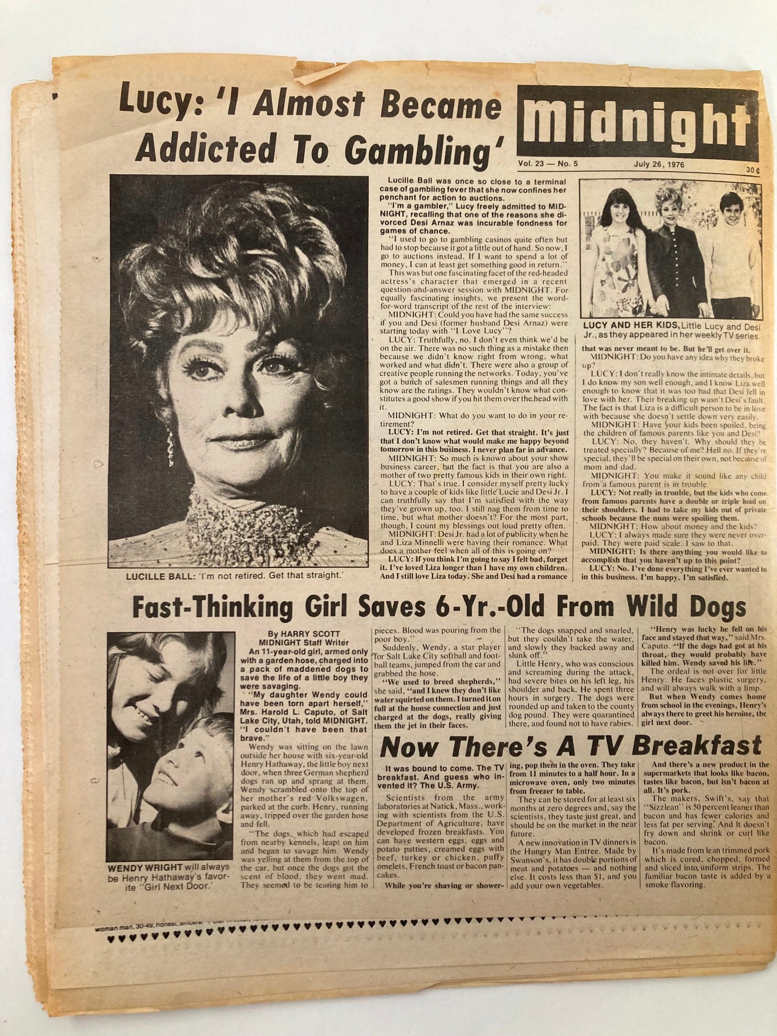 Midnight Tabloid July 26 1976 Vol 23 #5 Tuesday Weld and Dudley Moore