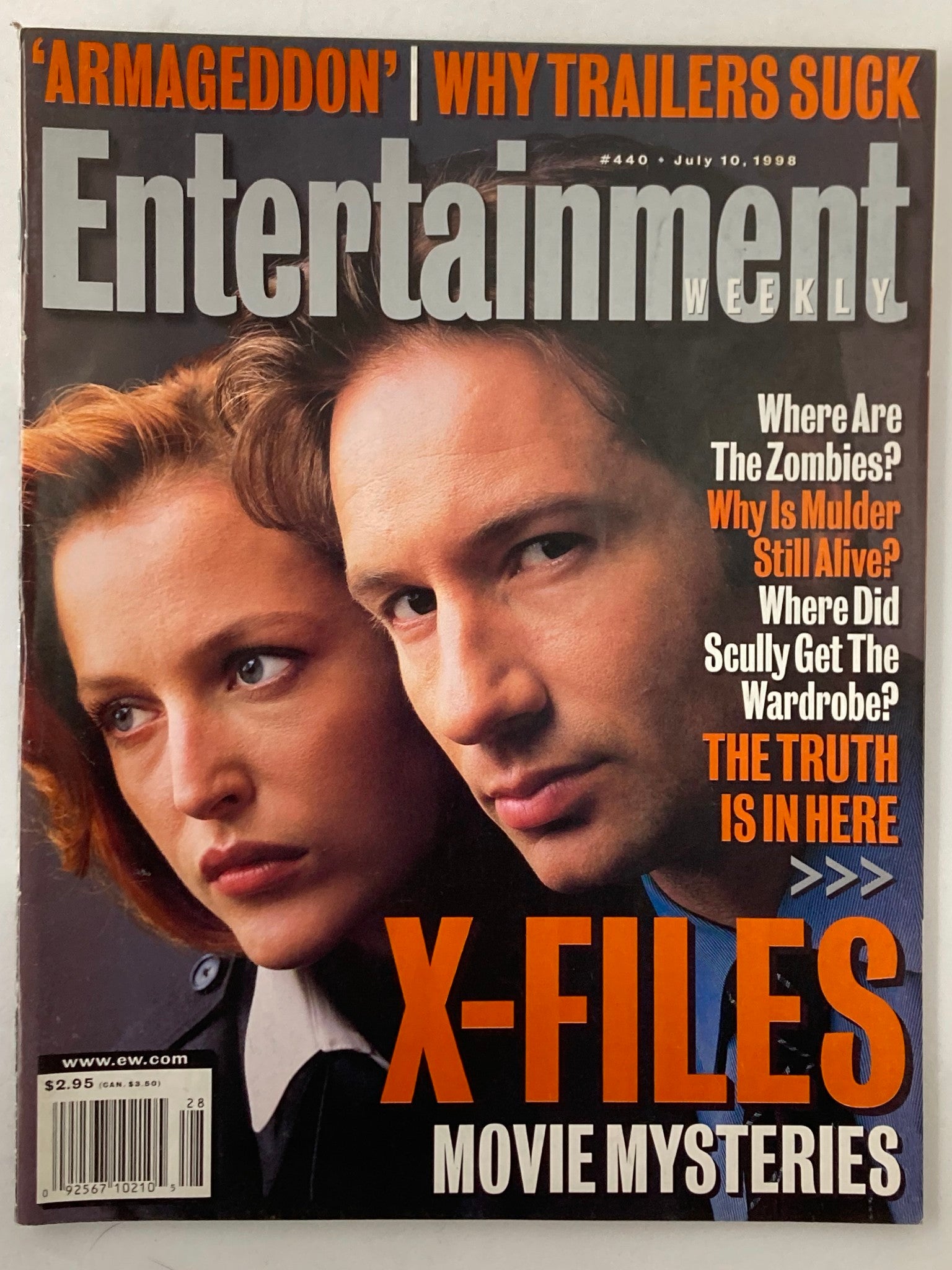 Entertainment Weekly Magazine July 10 1998 Gillian Anderson & David No Label