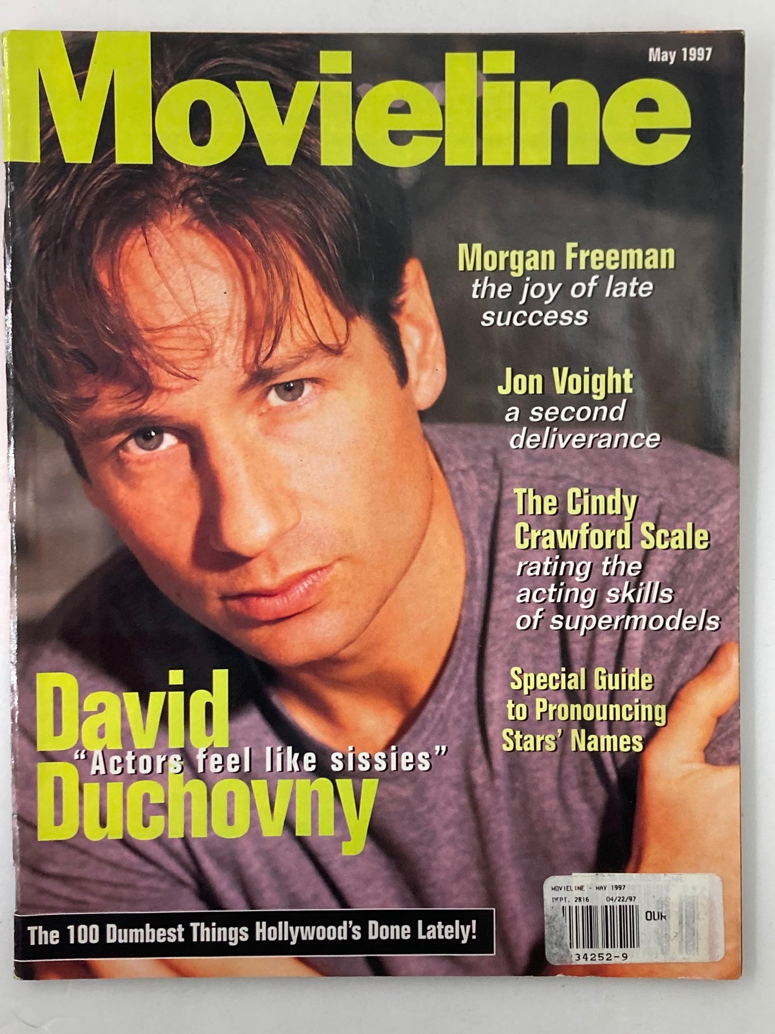 Movieline Magazine May 1997 David Duchovny & Morgan Freeman No Label