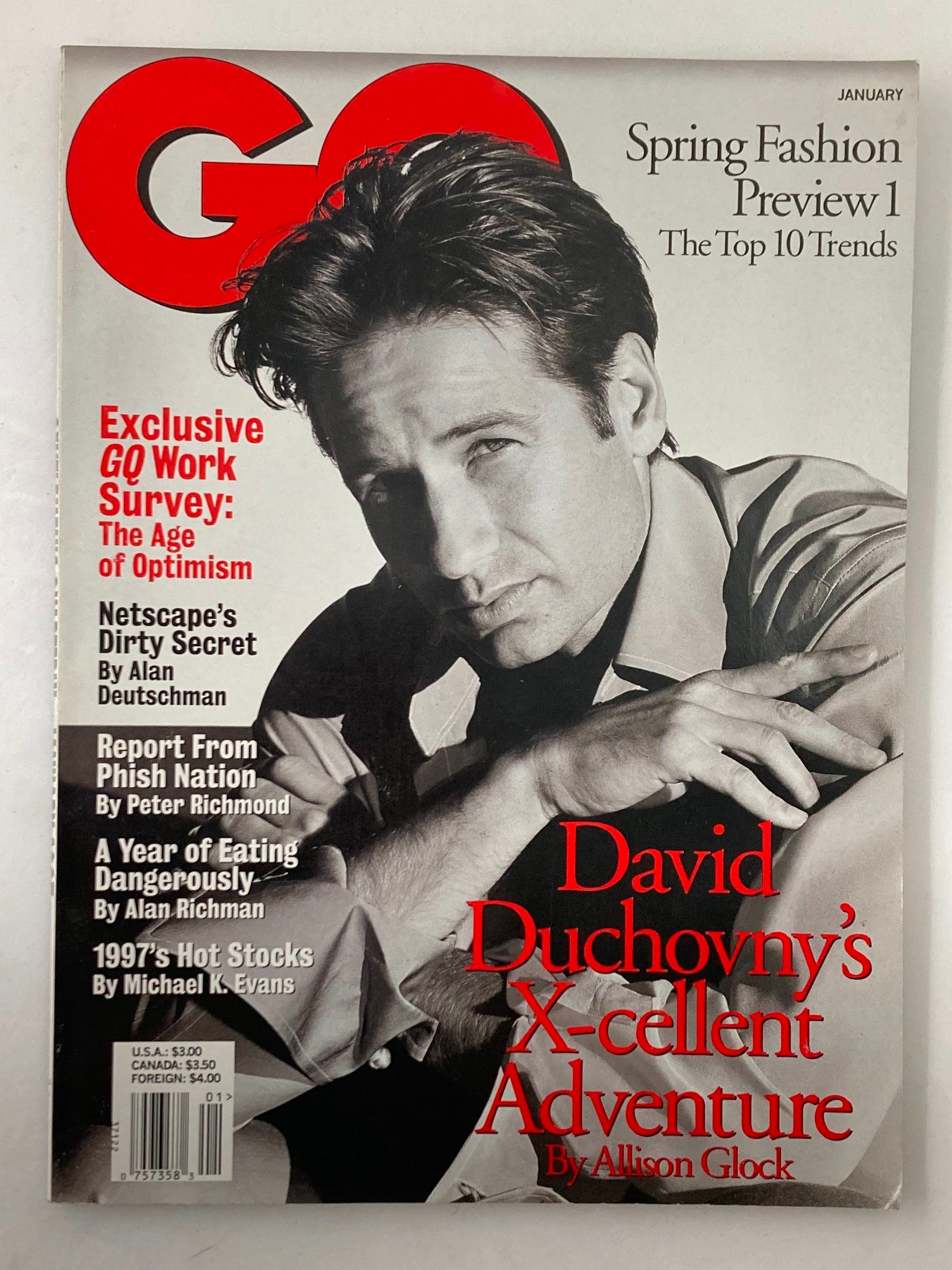 GQ Magazine January 1997 David Duchovny's X-cellent Adventure No Label