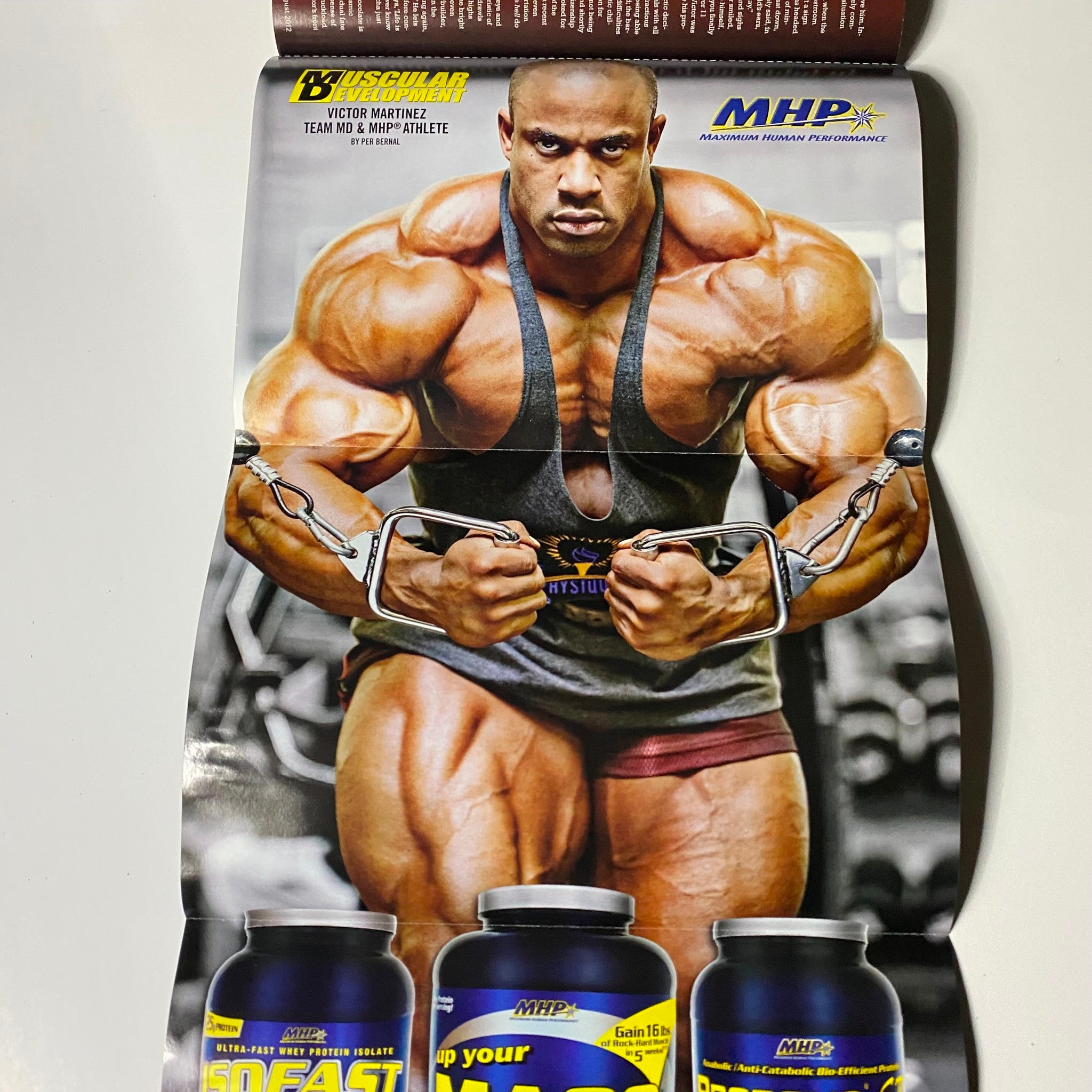 Muscular Development Magazine August 2012 Victor Martinez w Poster No Label