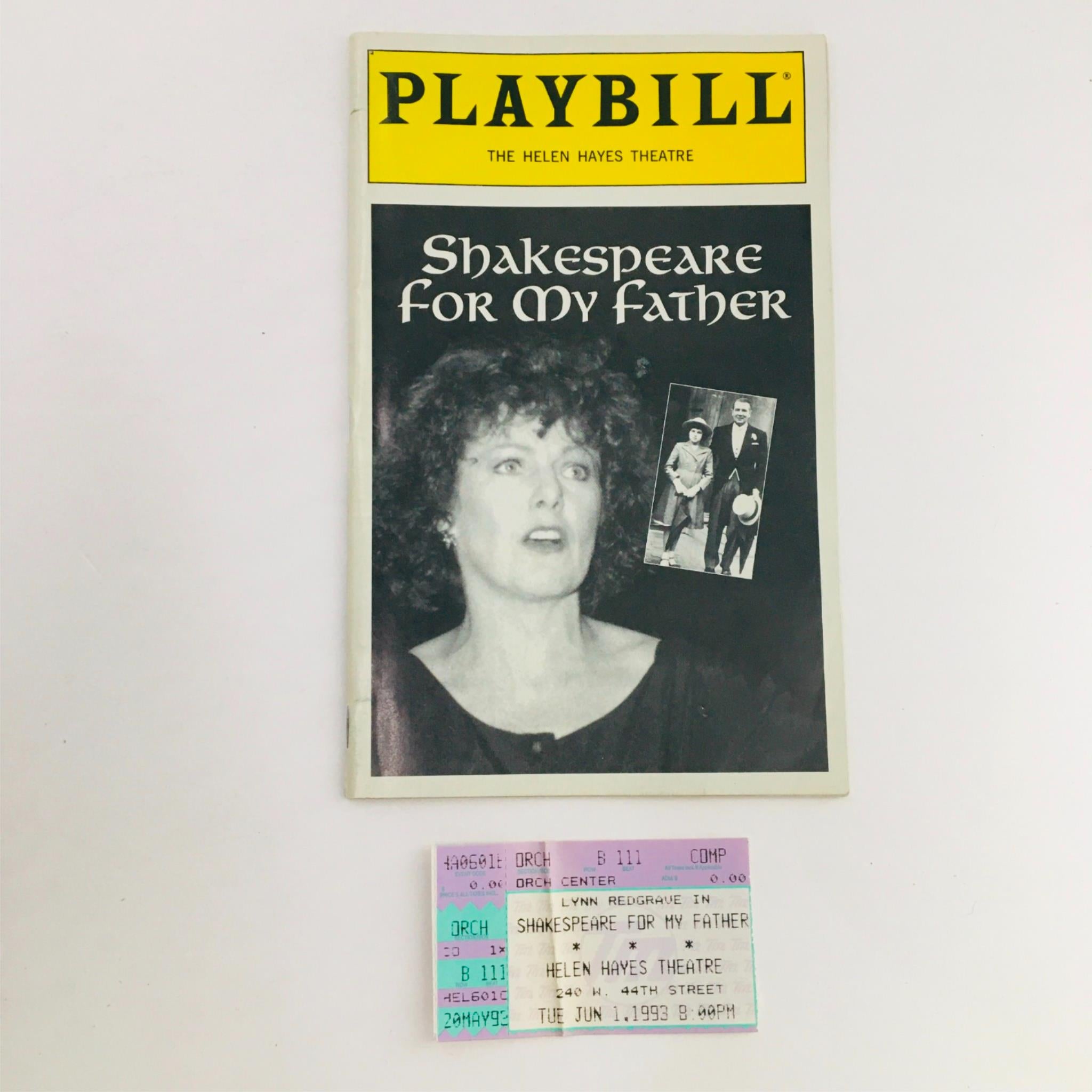 1993 Playbill Shakespeare For My Father by Lynn Redgrave at Helen Hayes Theatre