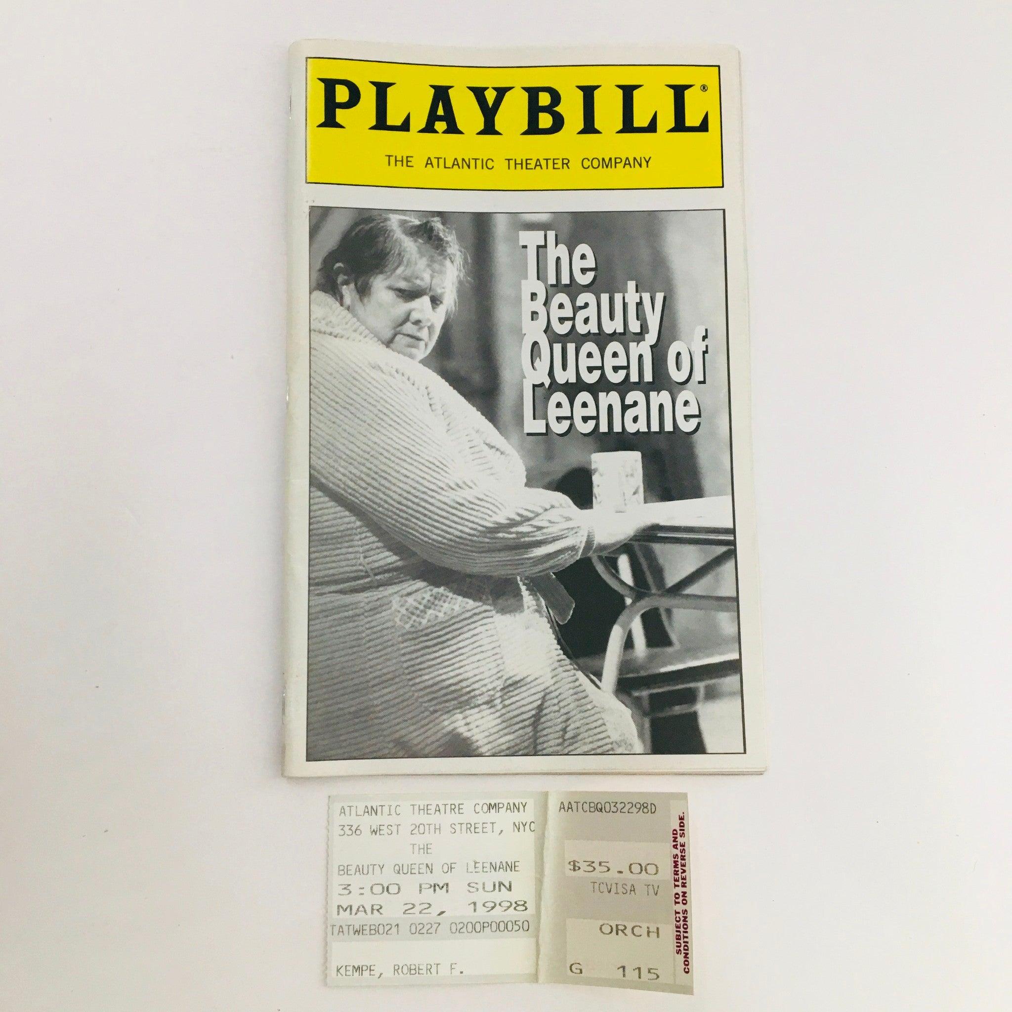 1998 Playbill The Beauty Queen Of Leenane by Martin McDonagh at Atlantic Theatre