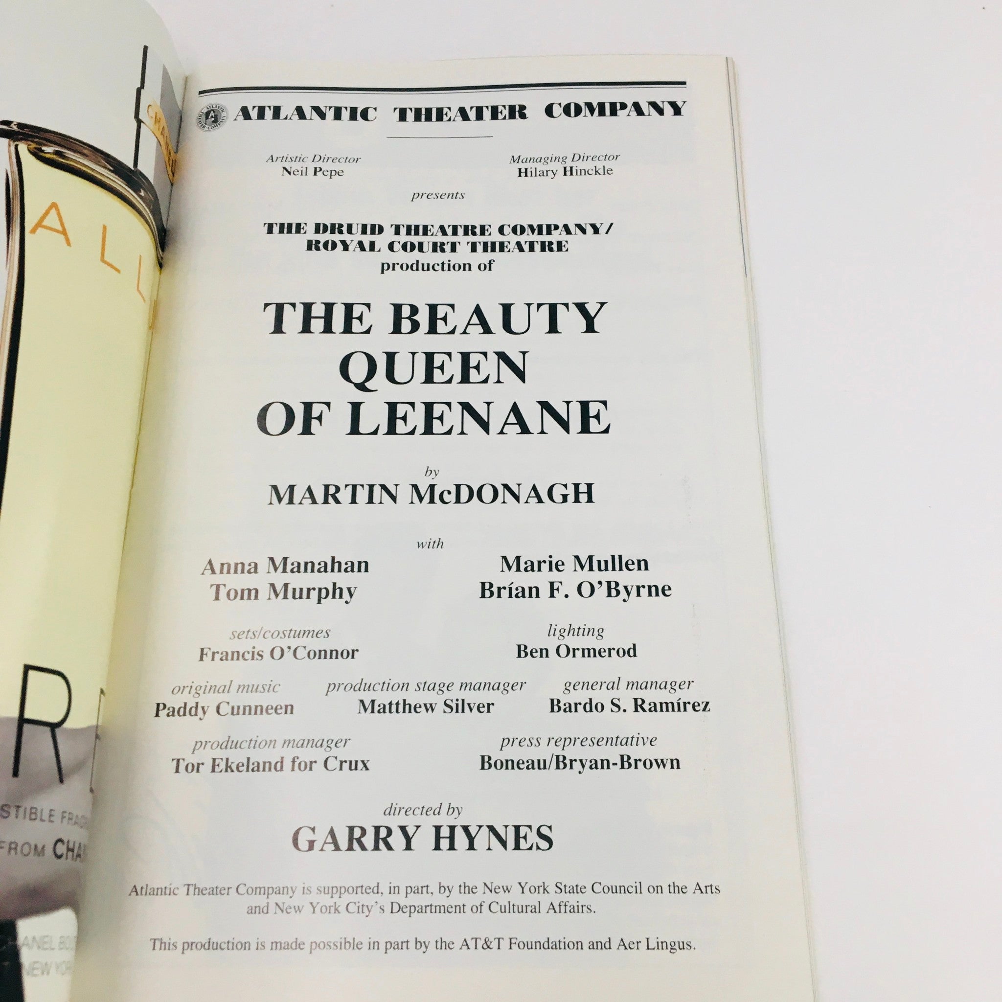 1998 Playbill The Beauty Queen Of Leenane by Martin McDonagh at Atlantic Theatre