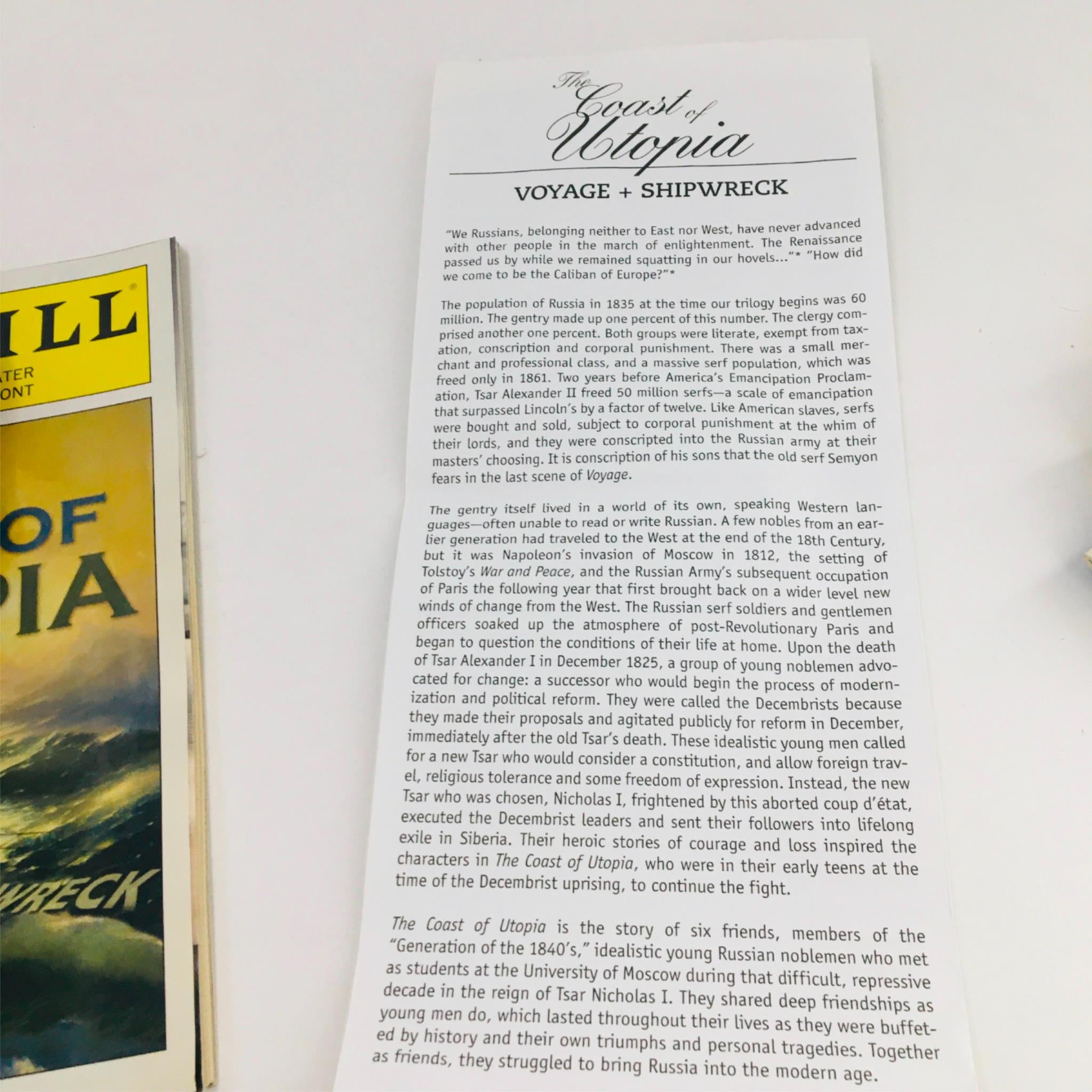 2006 Playbill The Coast Of Utopia by Jack O'Brien at Lincoln Center Theatre