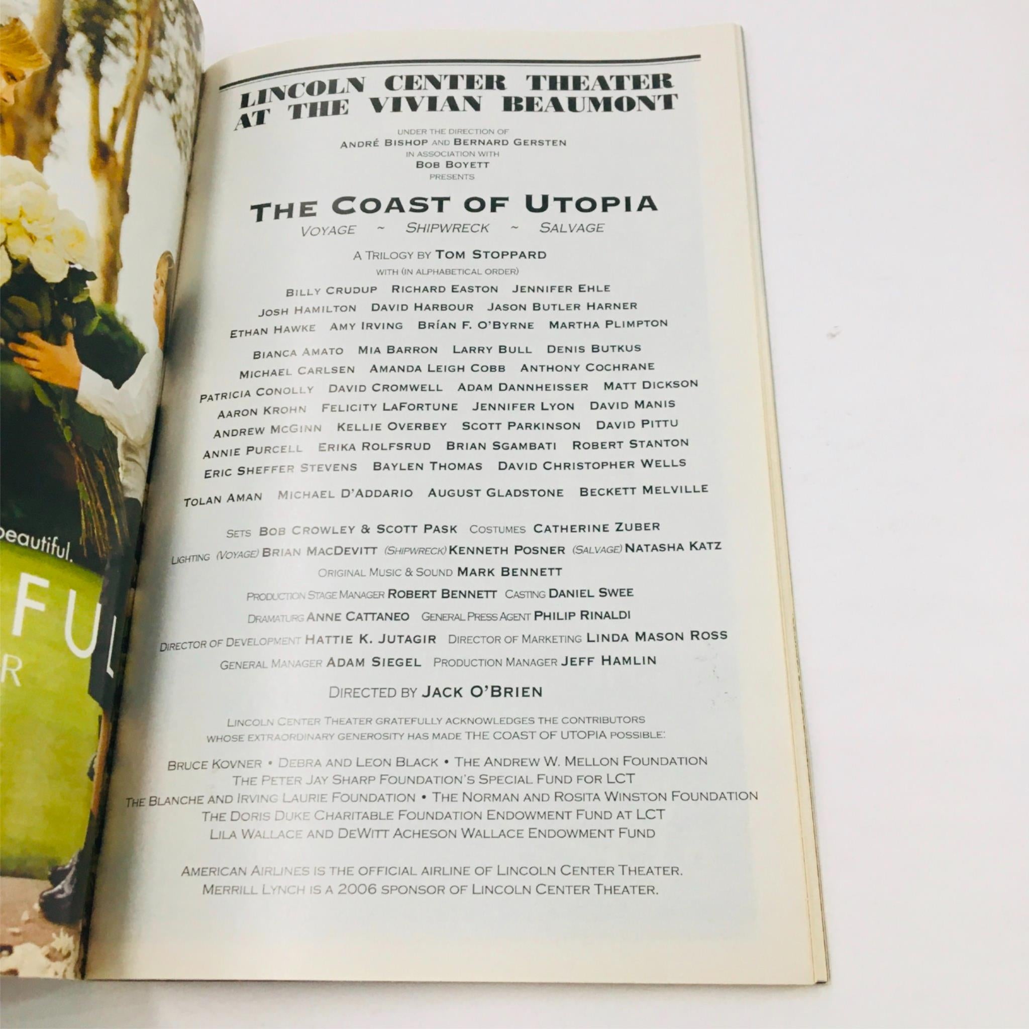 2006 Playbill The Coast Of Utopia by Jack O'Brien at Lincoln Center Theatre