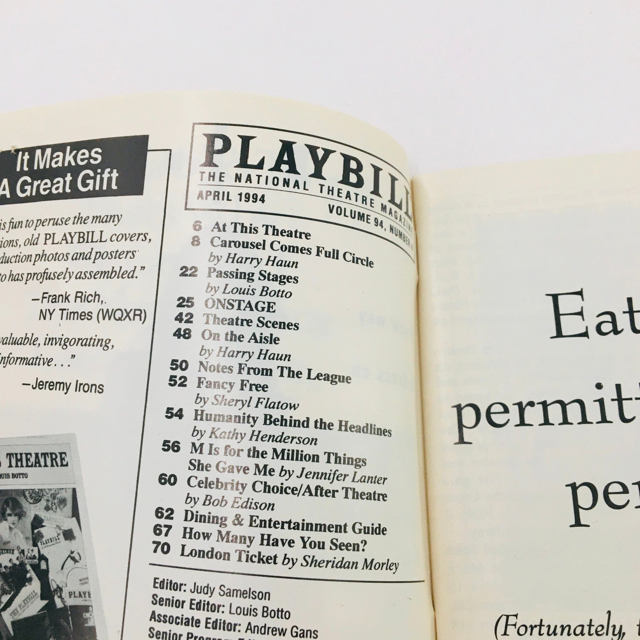 1994 Playbill The Best Little Whorehouse Goes Public Larry King at Lunt-Fontanne