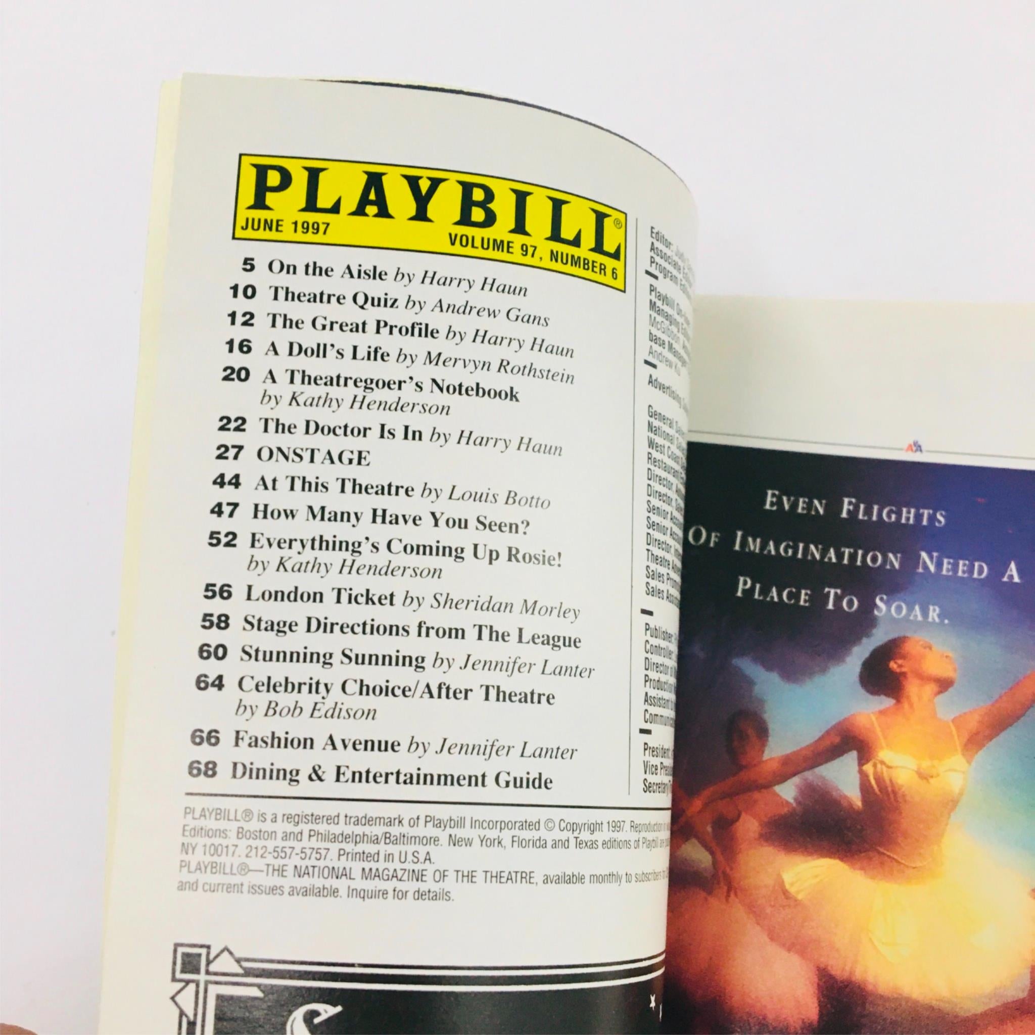 1997 Playbill Doll's House by Henrik Ibsen, Anthony Page at Belasco Theatre