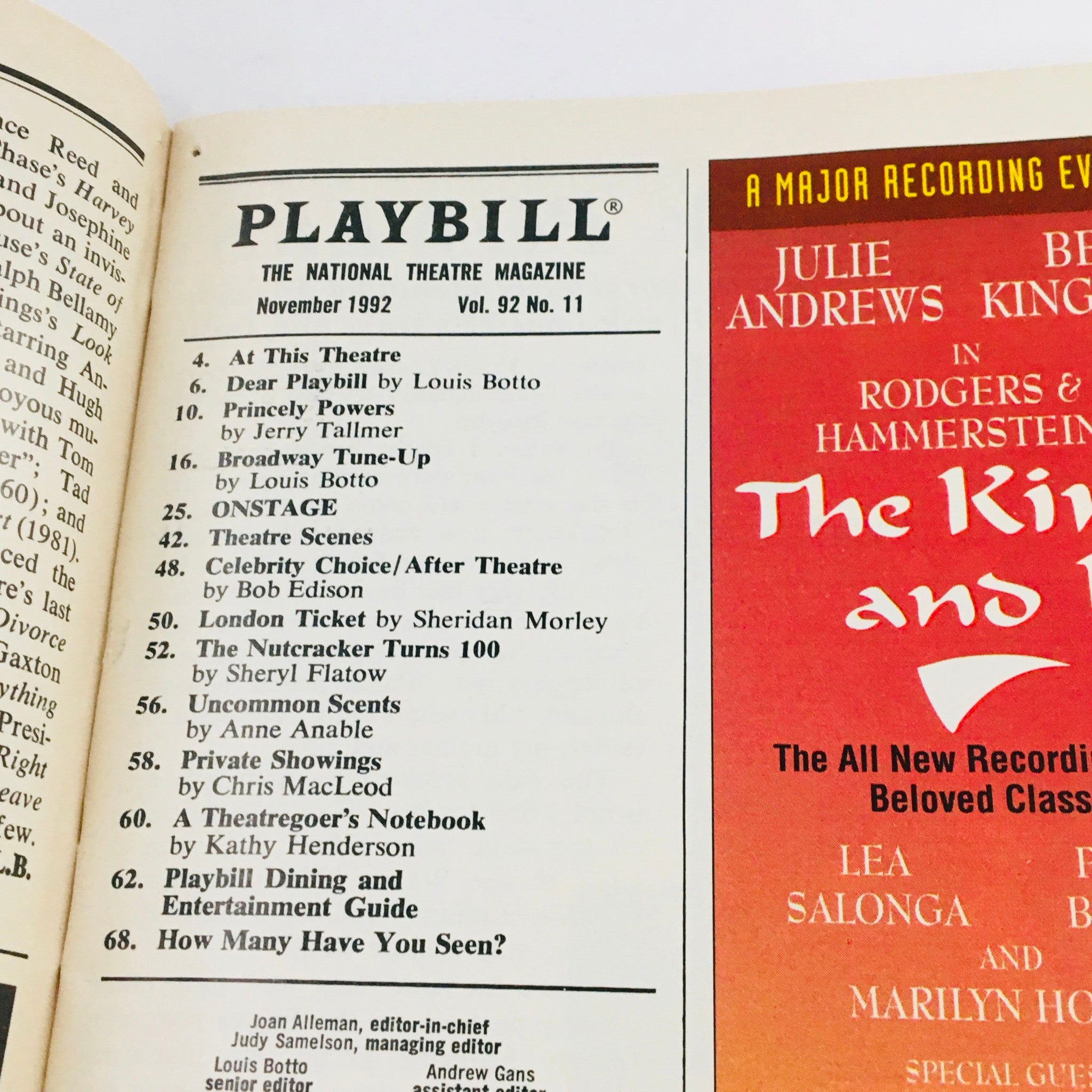 1992 Playbill The Seagull by Anton Chekhov at Lyceum Theatre