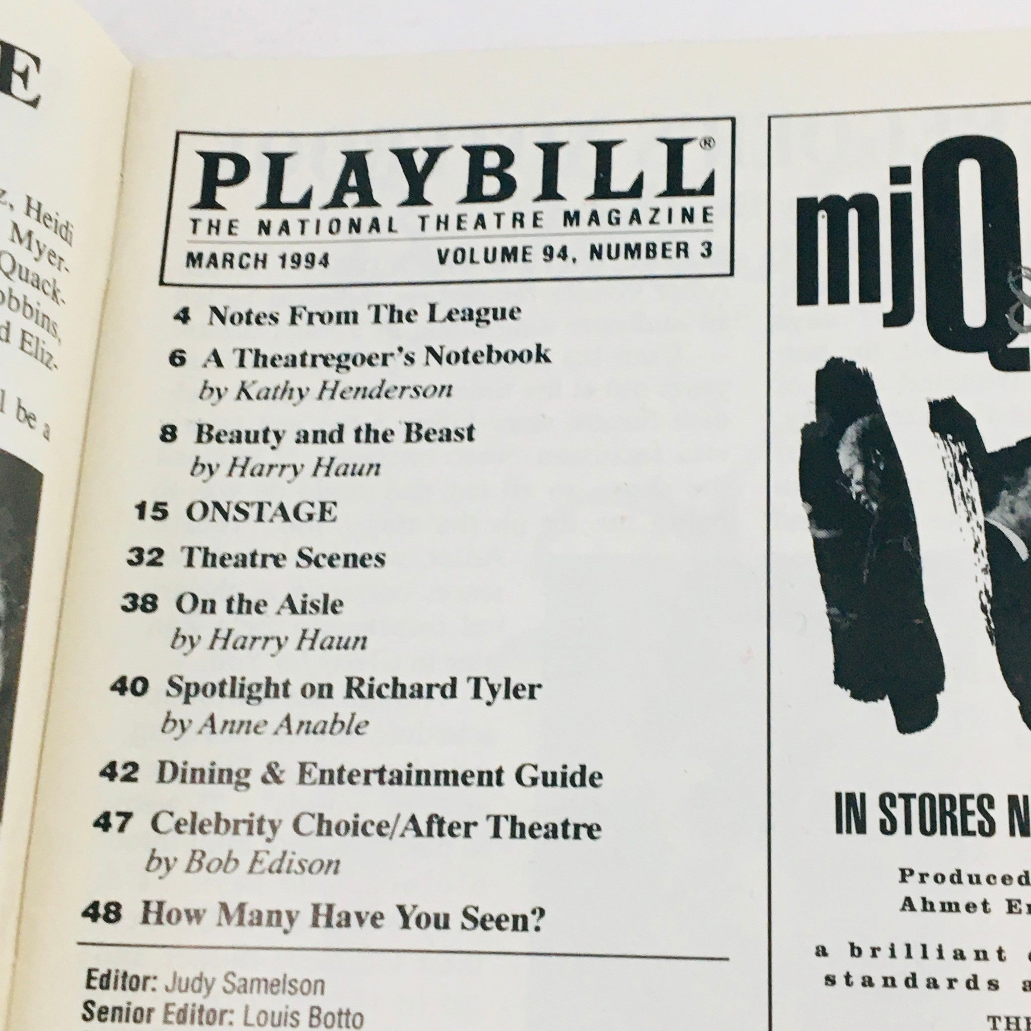 1994 Playbill Cyrano The Musical by Eddy Habbema at Neil Simon Theatre