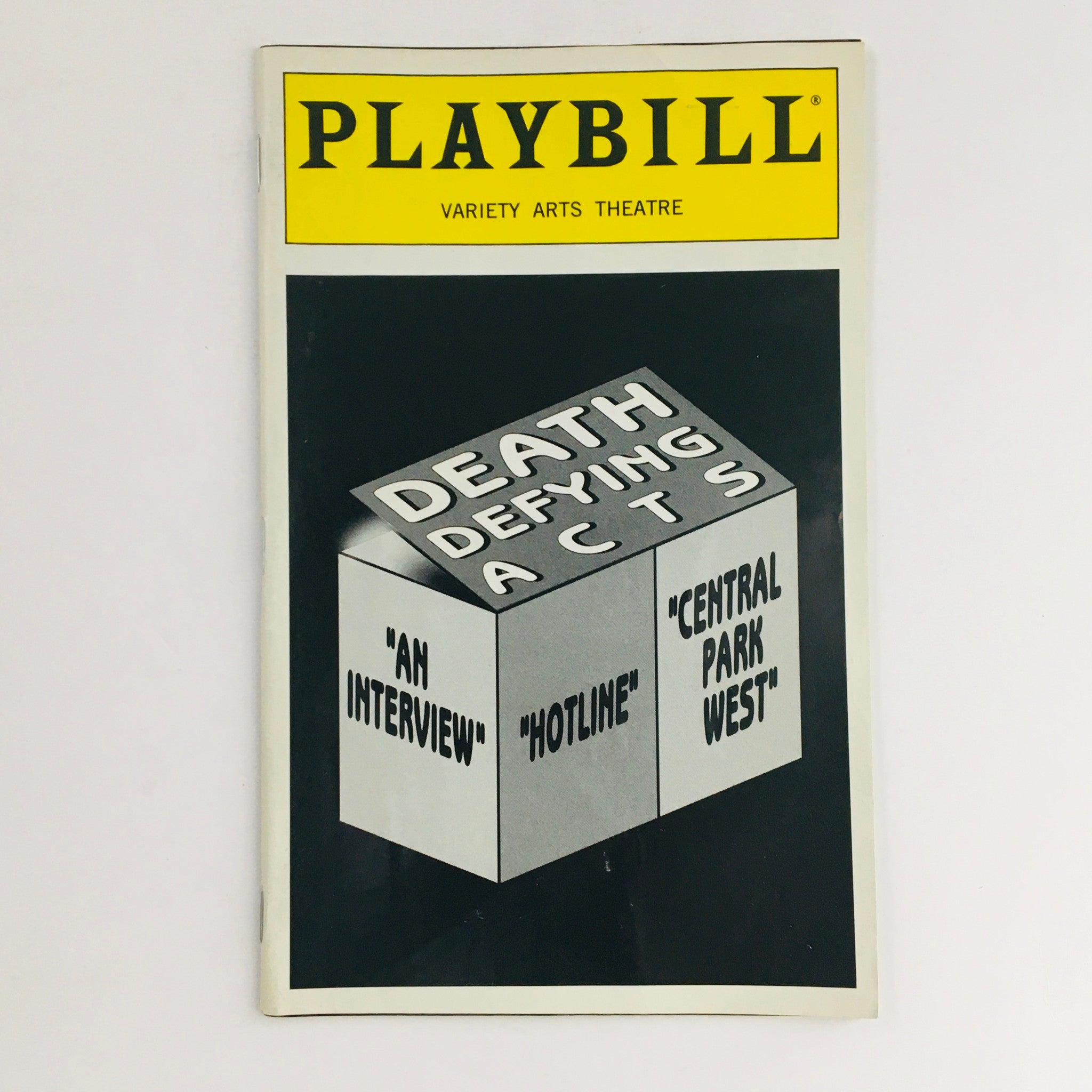 1995 Playbill Death Defying Acts by Woody Allen at Variety Arts Theatre