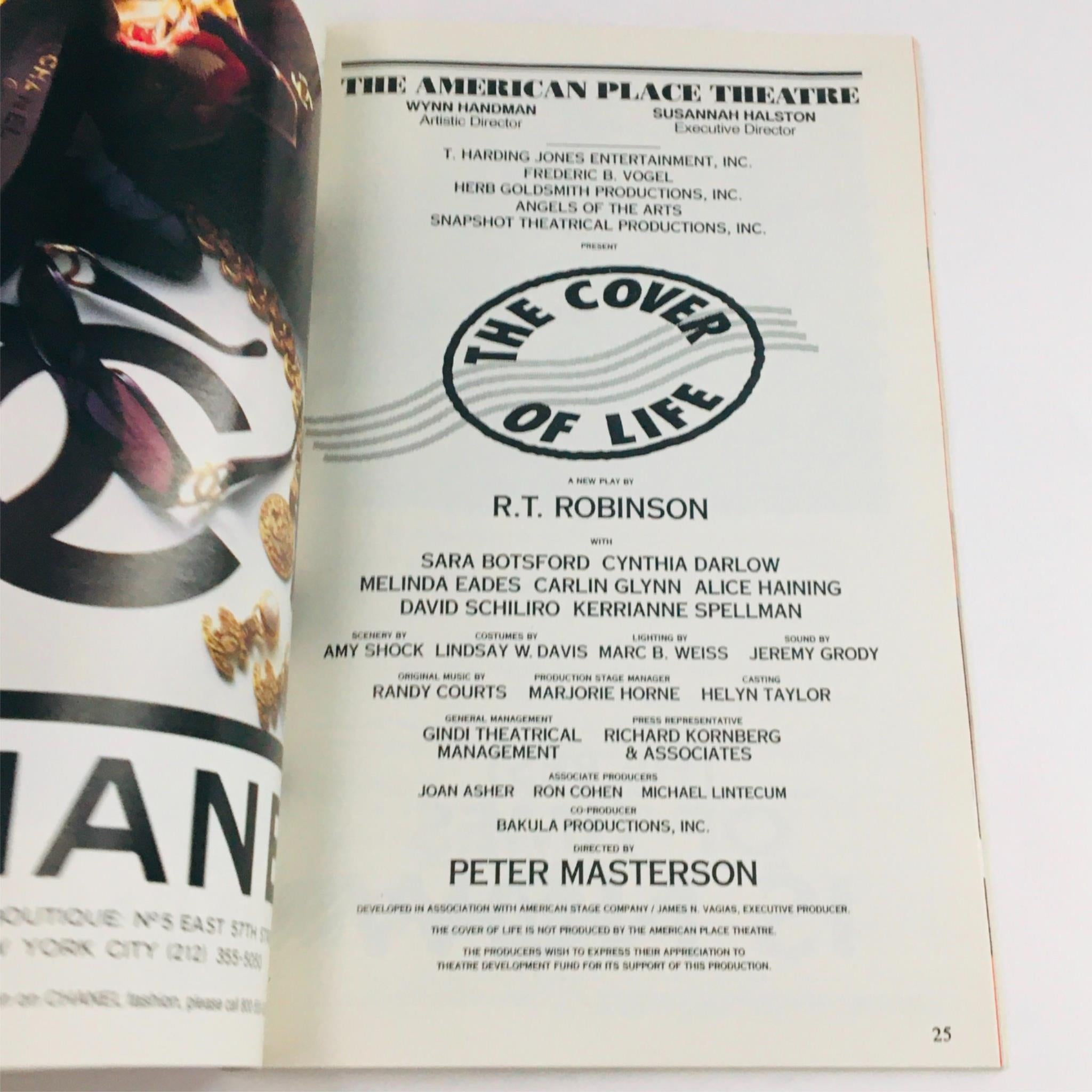 1994 Playbill The Cover Of Life by Peter Masterson at The American Place Theatre