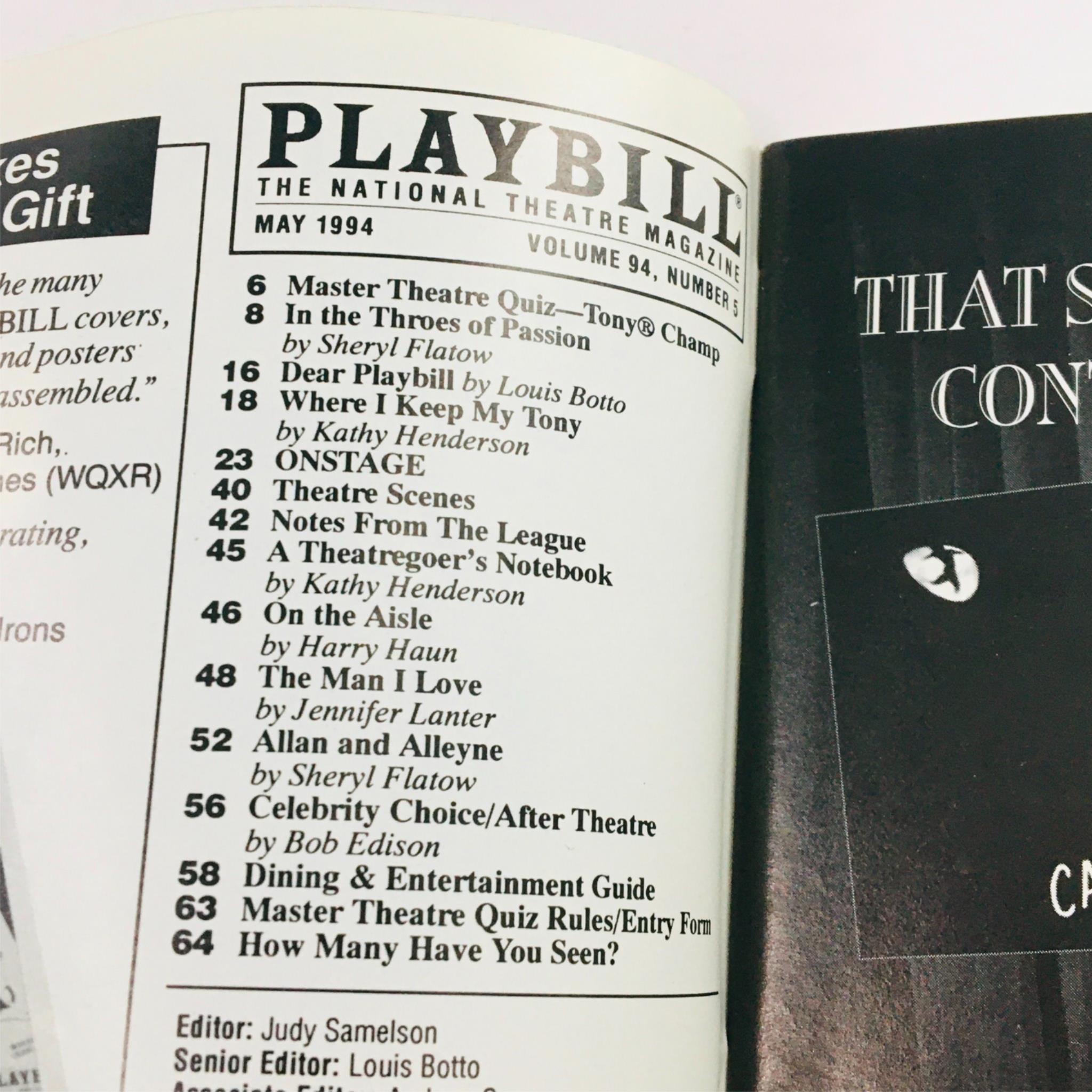 1994 Playbill Picnic by William Inge, Scott Ellis, Criterion Center Stage Right