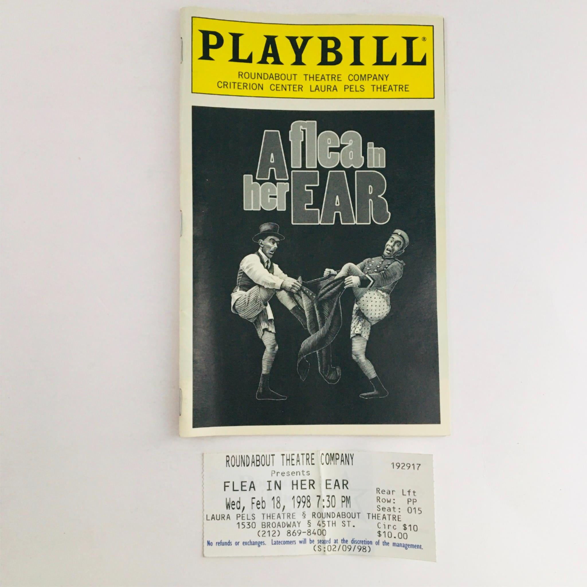 1998 Playbill A Flea In Her Ear, Bill Irwin Criterion Center Laura Pels Theatre