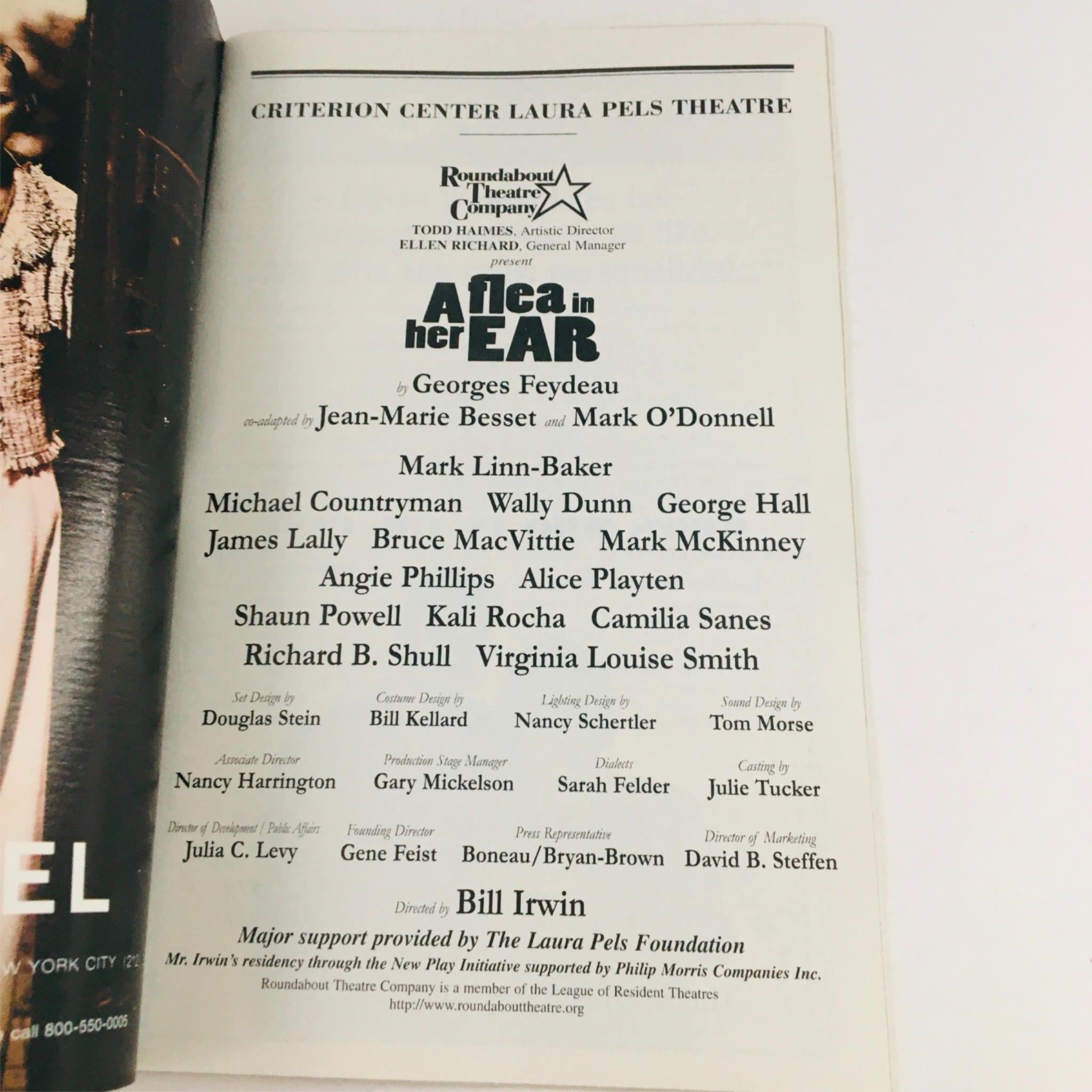 1998 Playbill A Flea In Her Ear, Bill Irwin Criterion Center Laura Pels Theatre