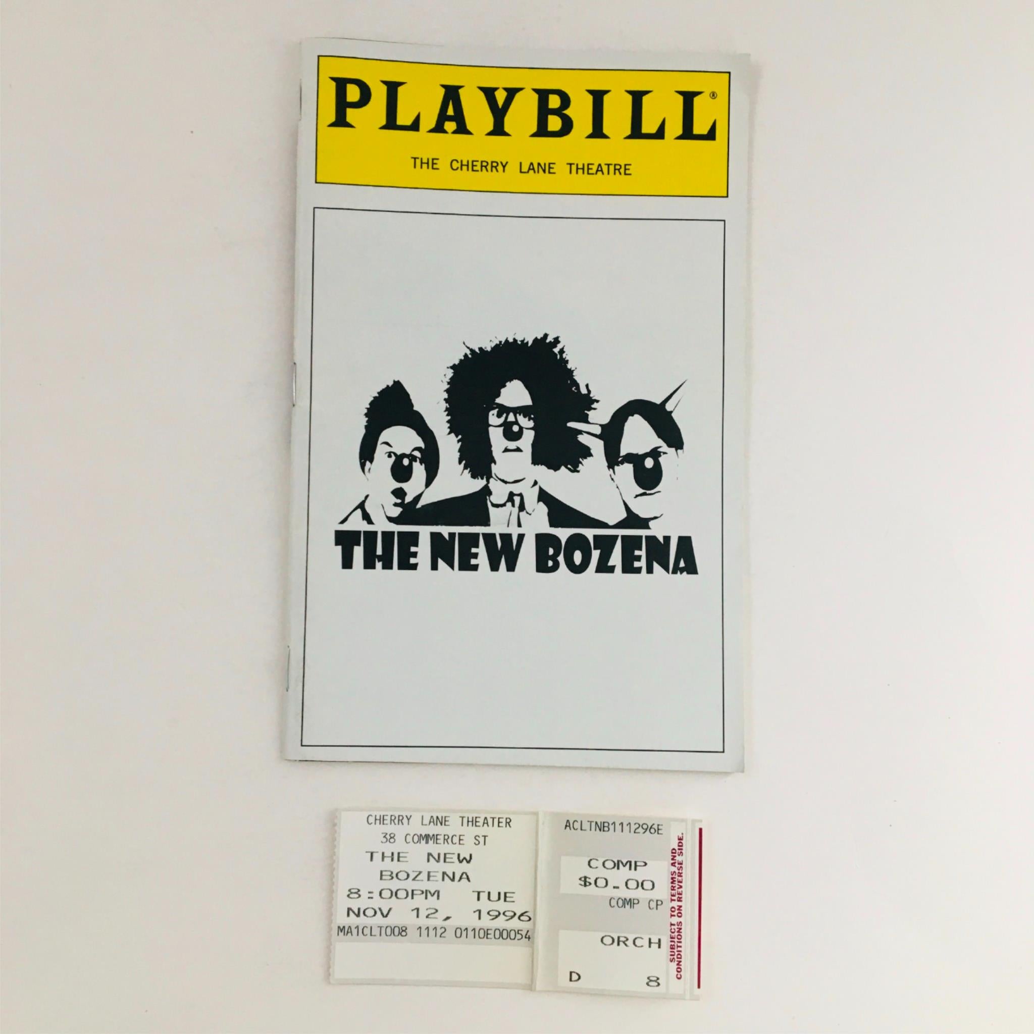 1996 Playbill The New Bozena by Rainn Wilson at Cherry Lane Theatre