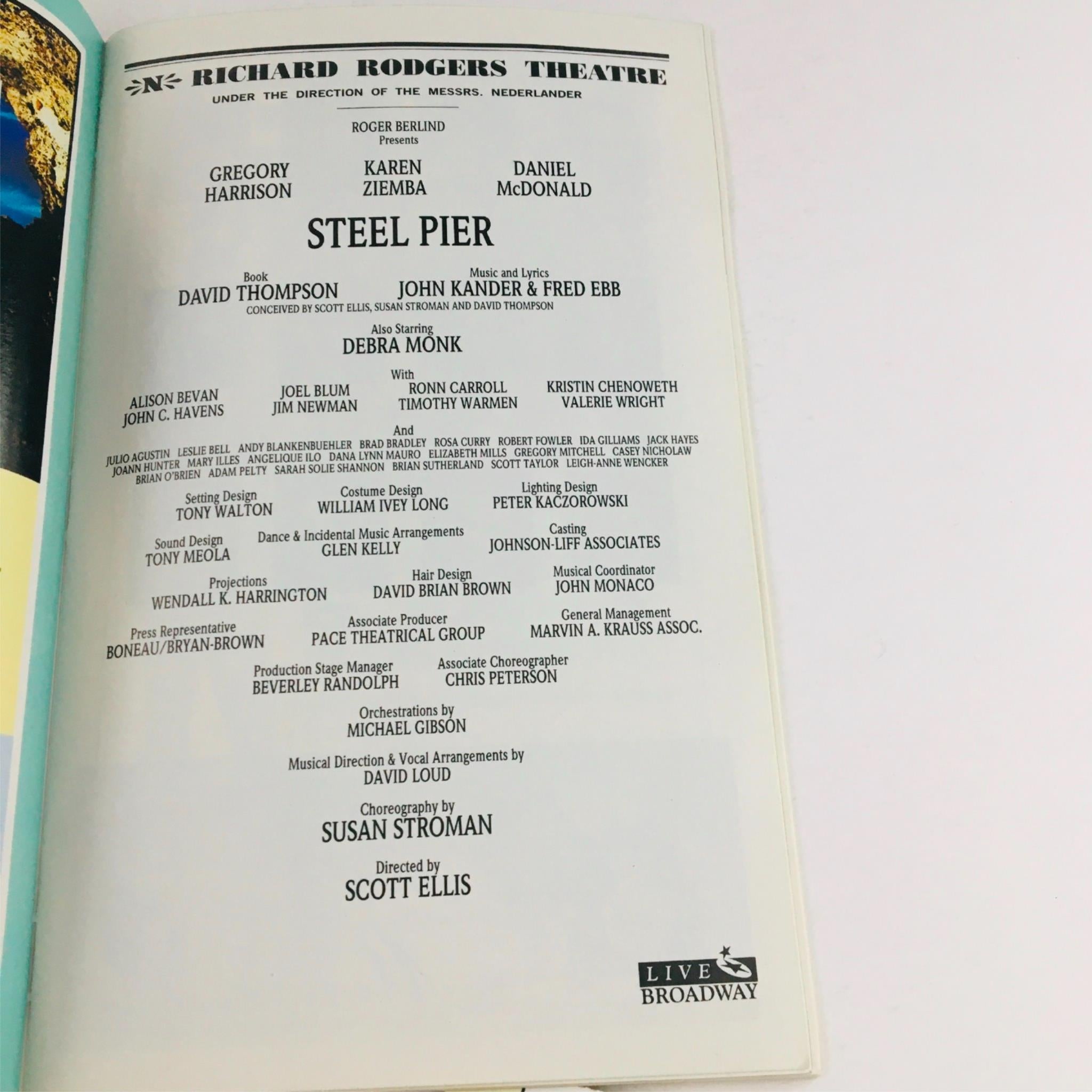 1997 Playbill Steel Pier by Scott Ellis at Richard Rogers Theatre