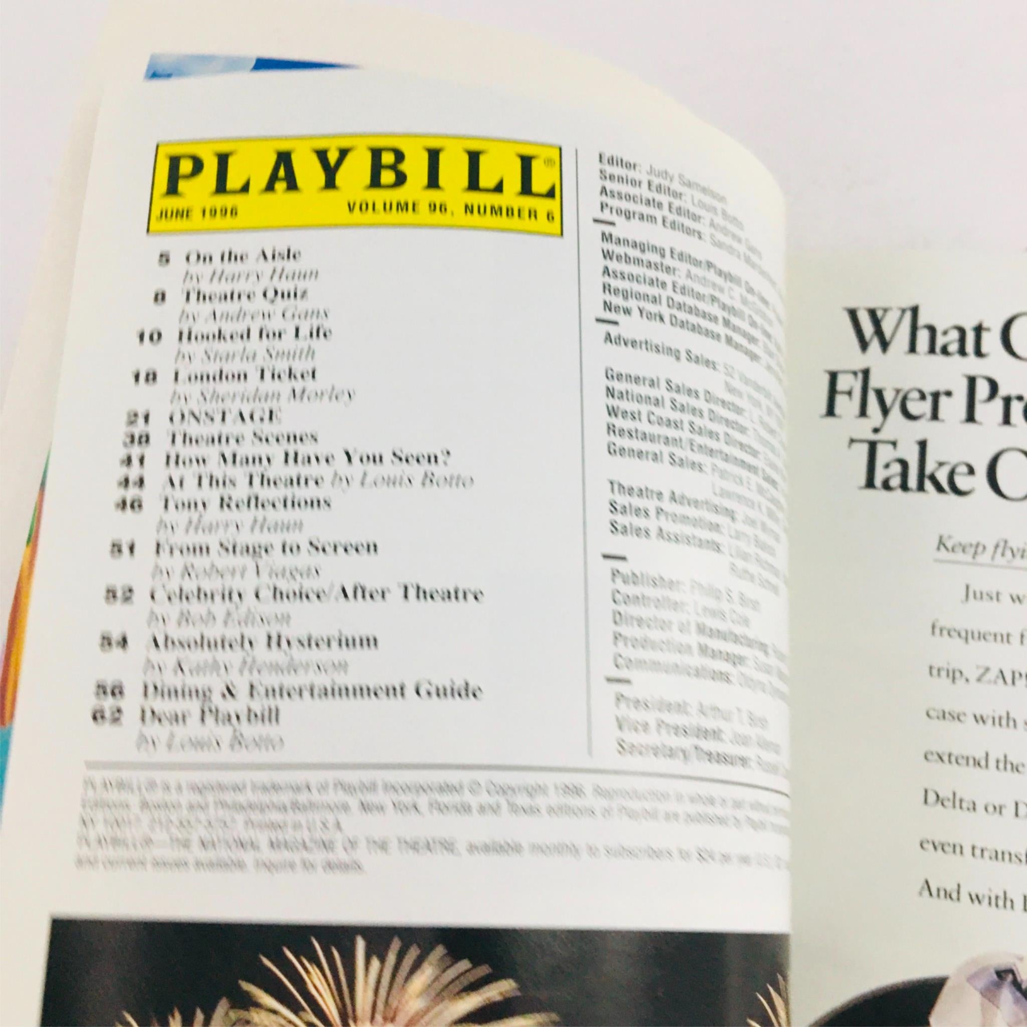 1996 Playbill Tubes by Blue Man Group, Marlene Swartz at Astor Place Theatre